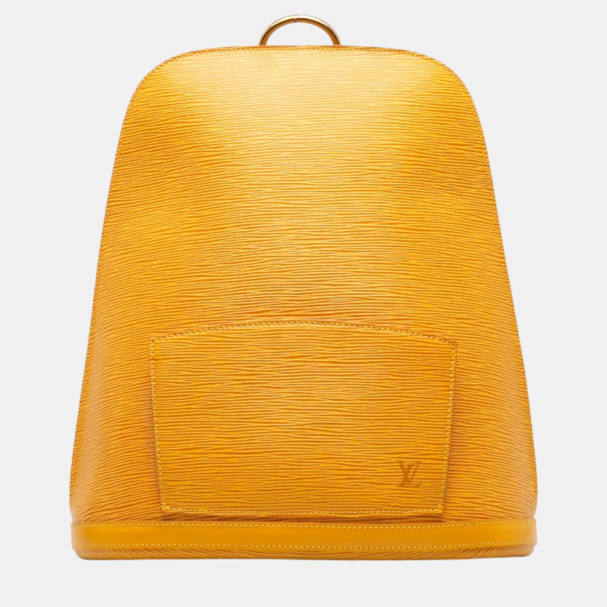 Louis vuitton yellow leather epi gobelins  backpack