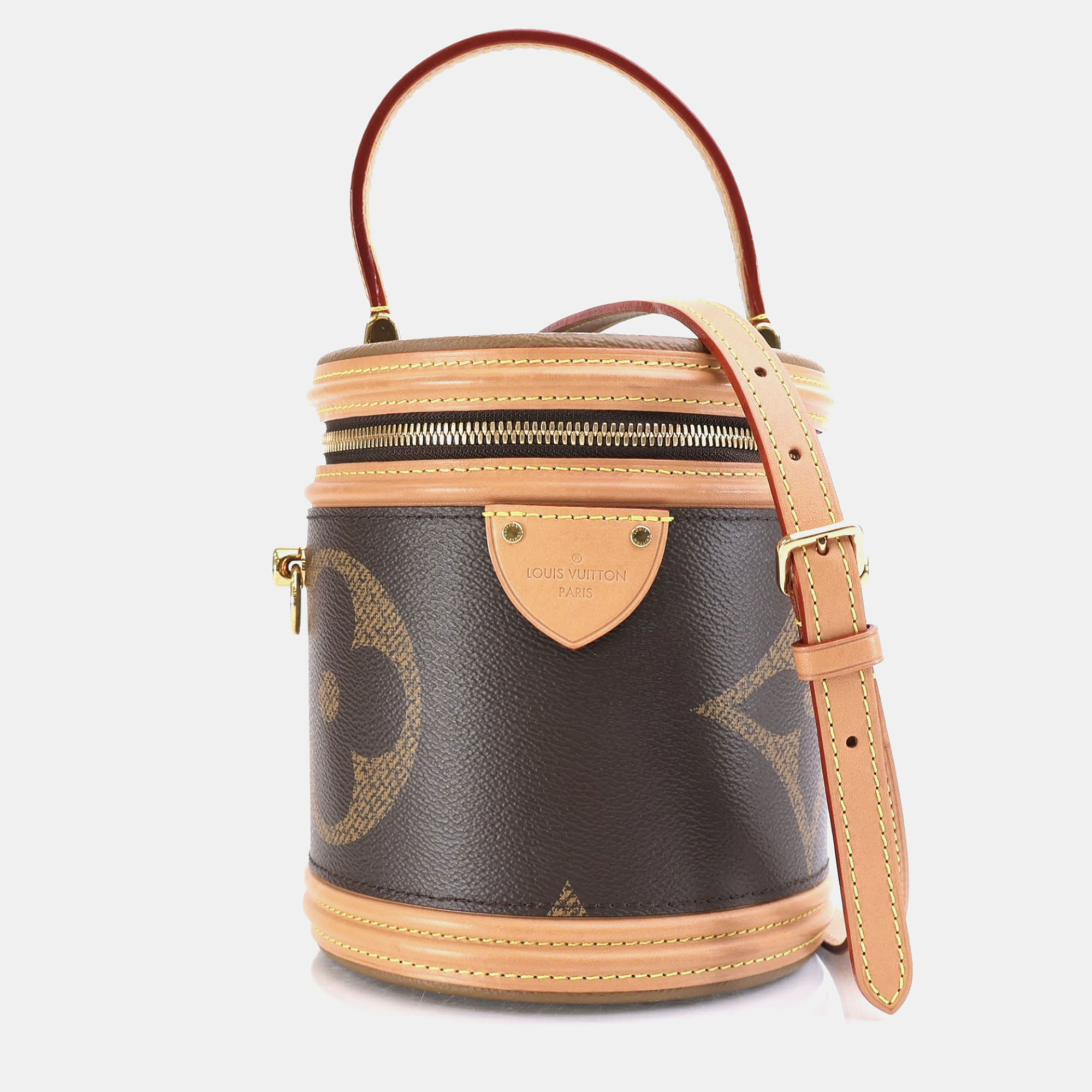 Louis vuitton brown monogram giant canvas cannes top handle bag
