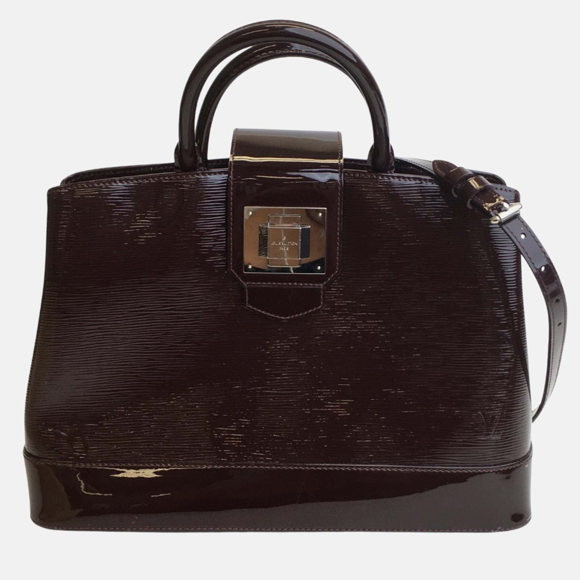 Louis vuitton purple/brown epi leather mirabeau satchel