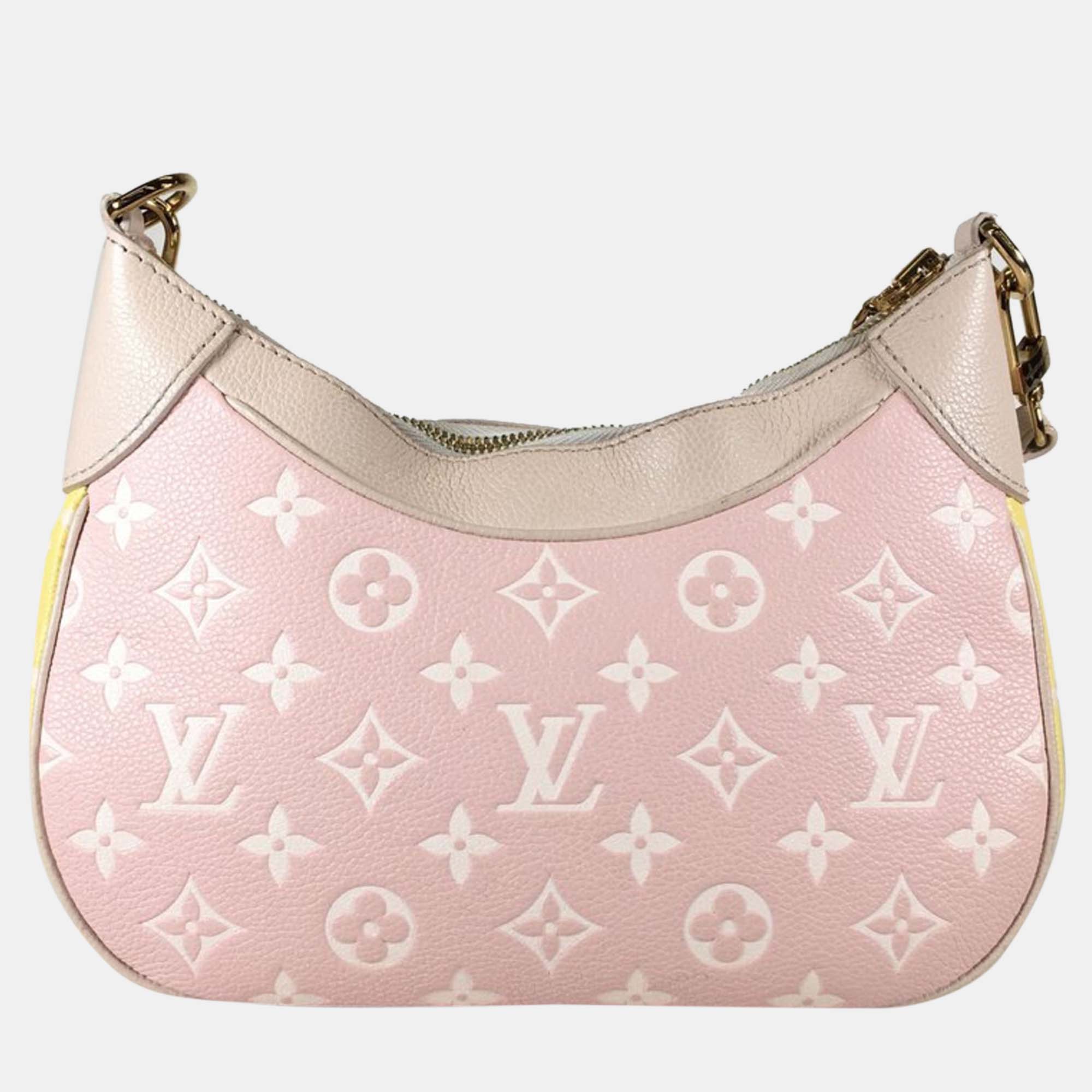 Louis Vuitton Beige/Pink/Yellow Monogram Empriente Leather Spring In The City Bagatelle Hobo Bag