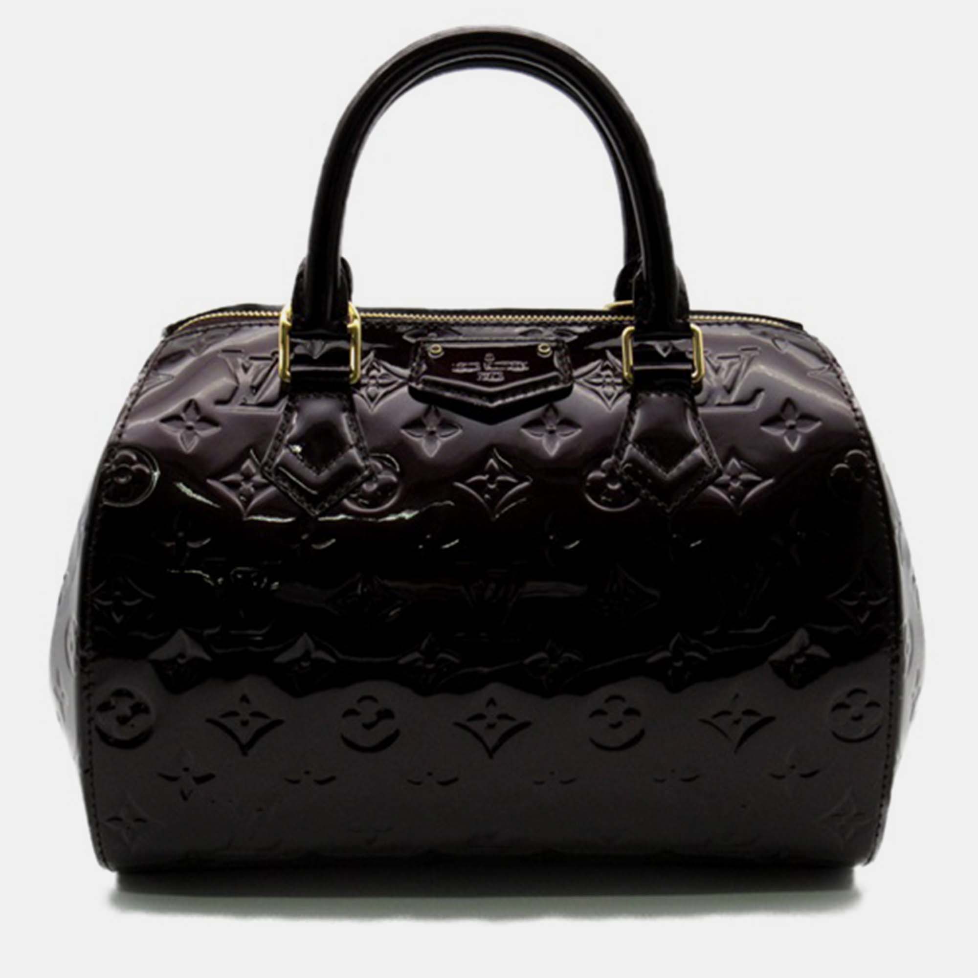 Louis vuitton purple leather montana satchel bag