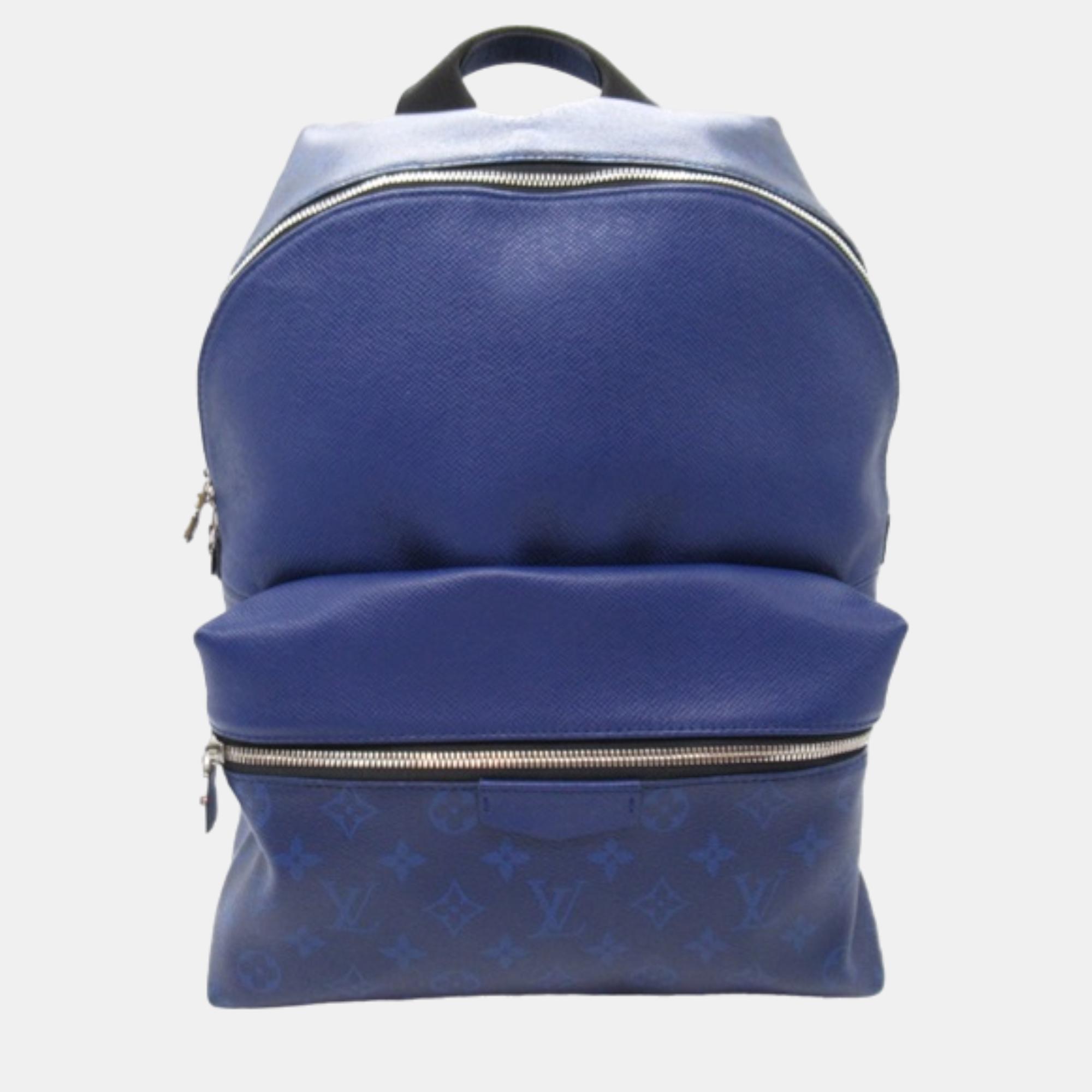 Louis vuitton blue leather taigarama discovery backpack
