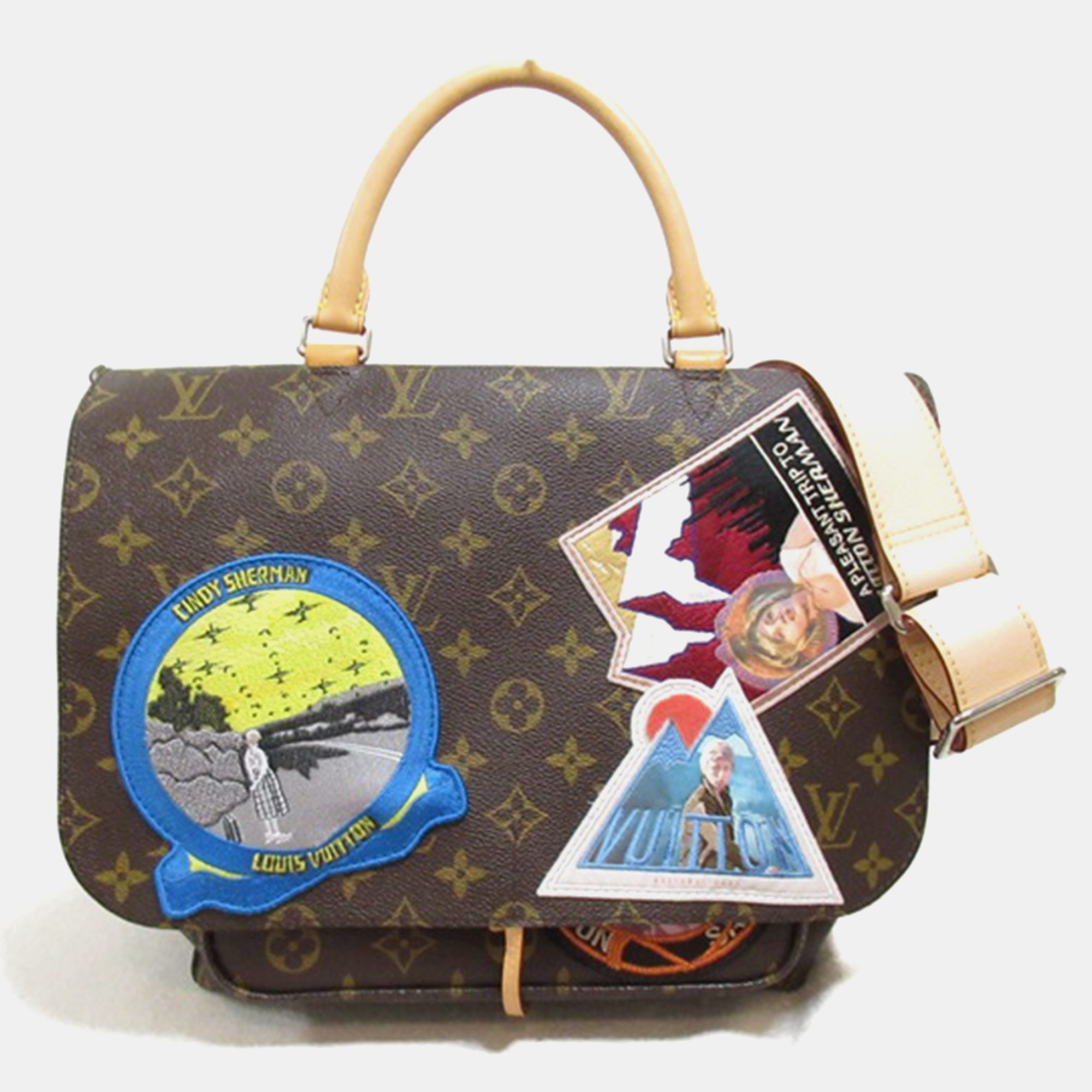 Louis vuitton brown patch embellished monogram canvas cindy sherman camera messenger bag