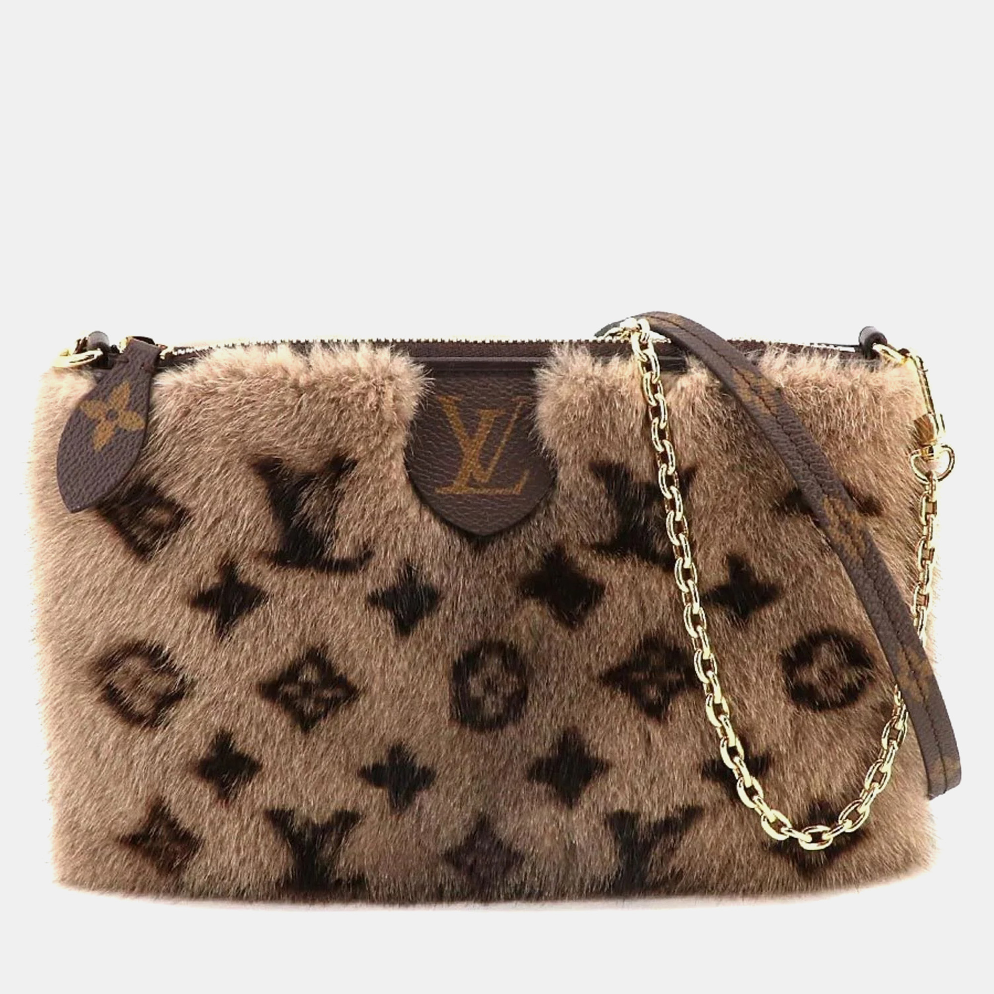 Louis vuitton brown monogram mink neo pochette milla vision shoulder bag