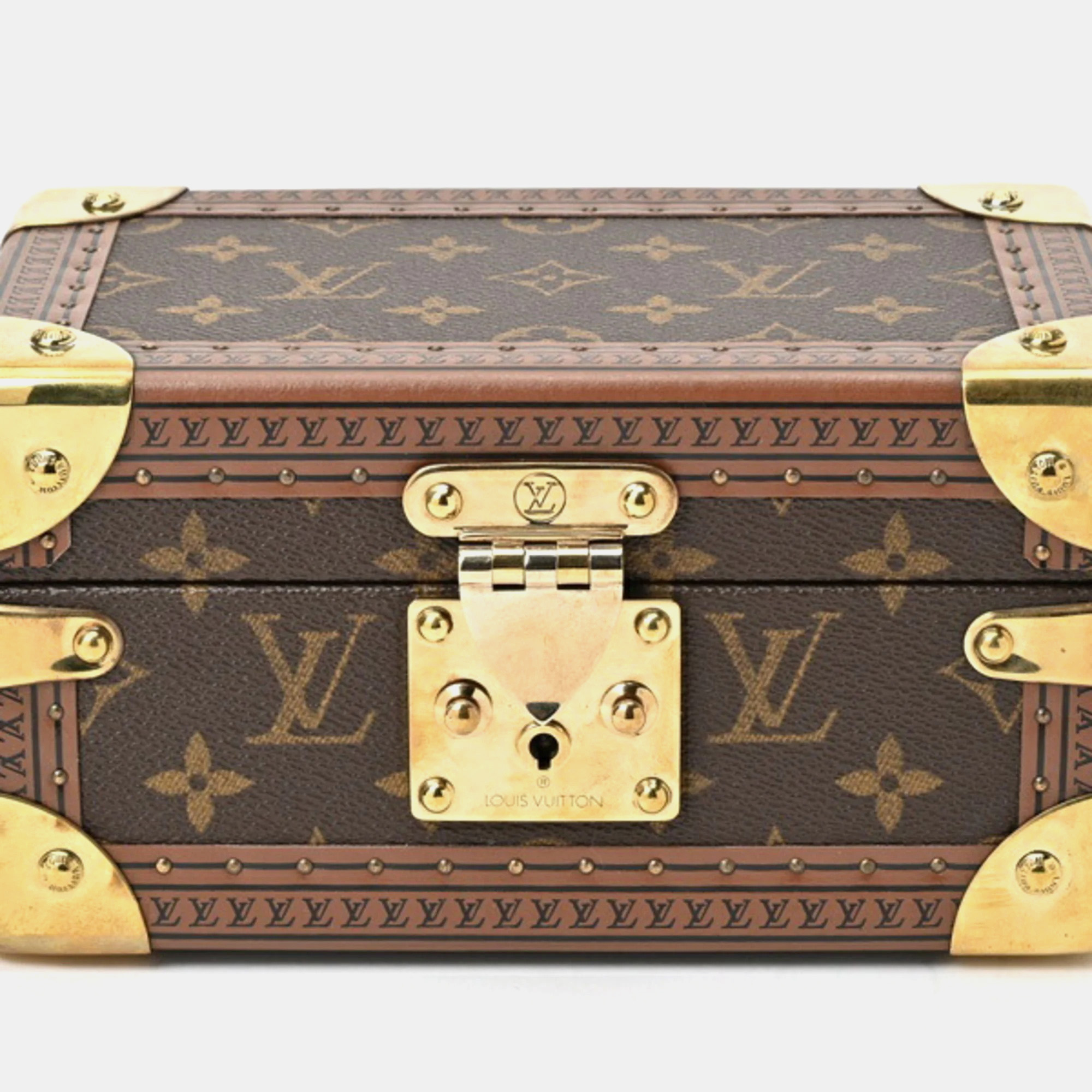 Louis vuitton brown canvas monogram 20 coffret tresor trunk