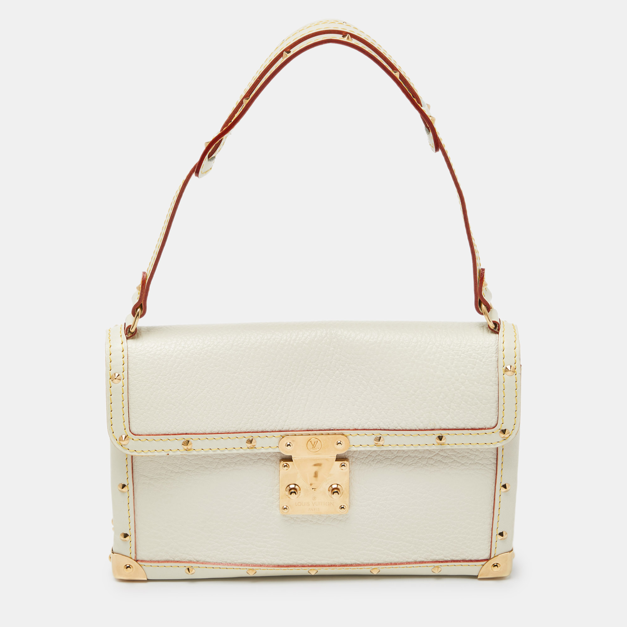 Louis vuitton white suhali leather l'aimable bag