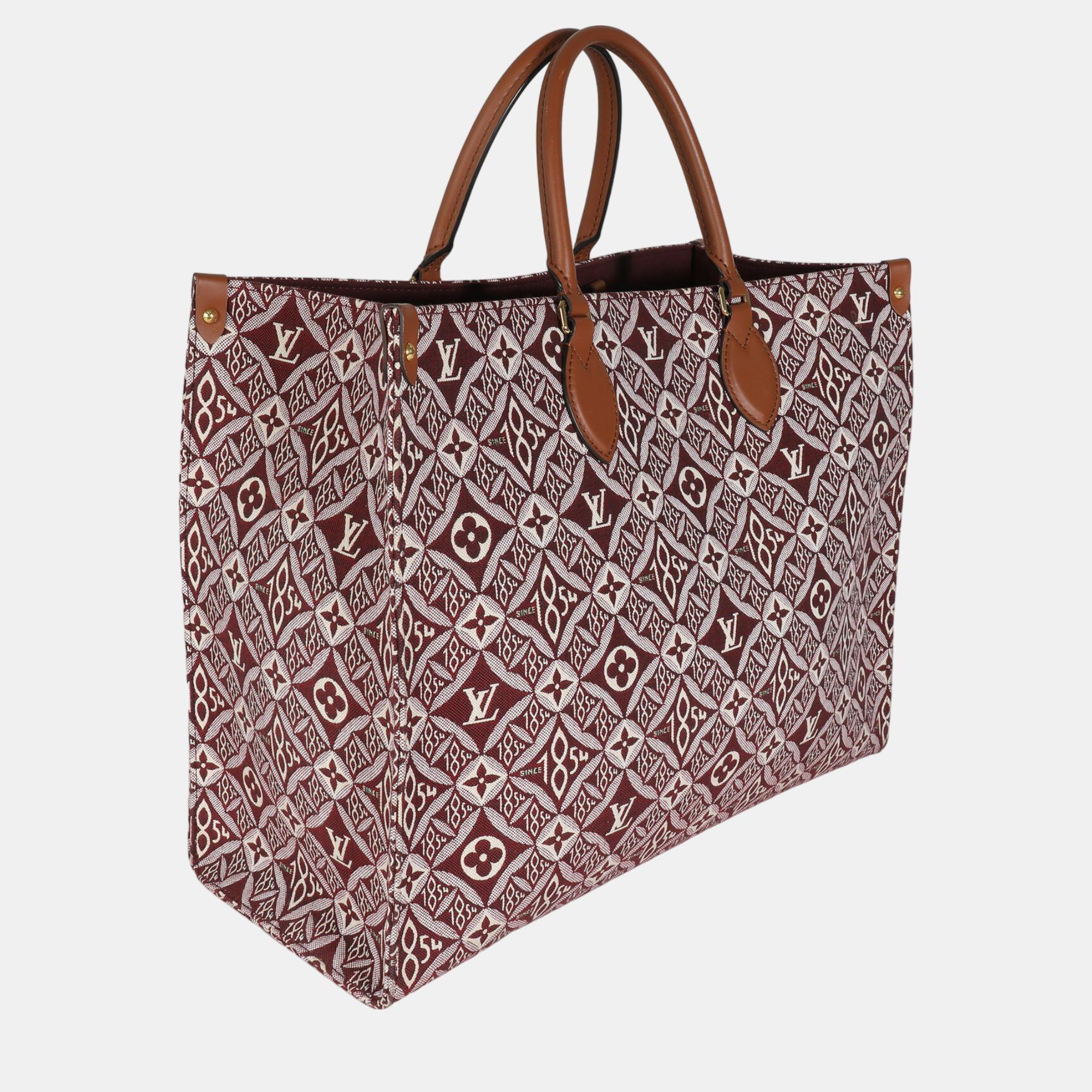 Louis Vuitton Bordeaux Jacquard Since 1854 Onthego GM Tote