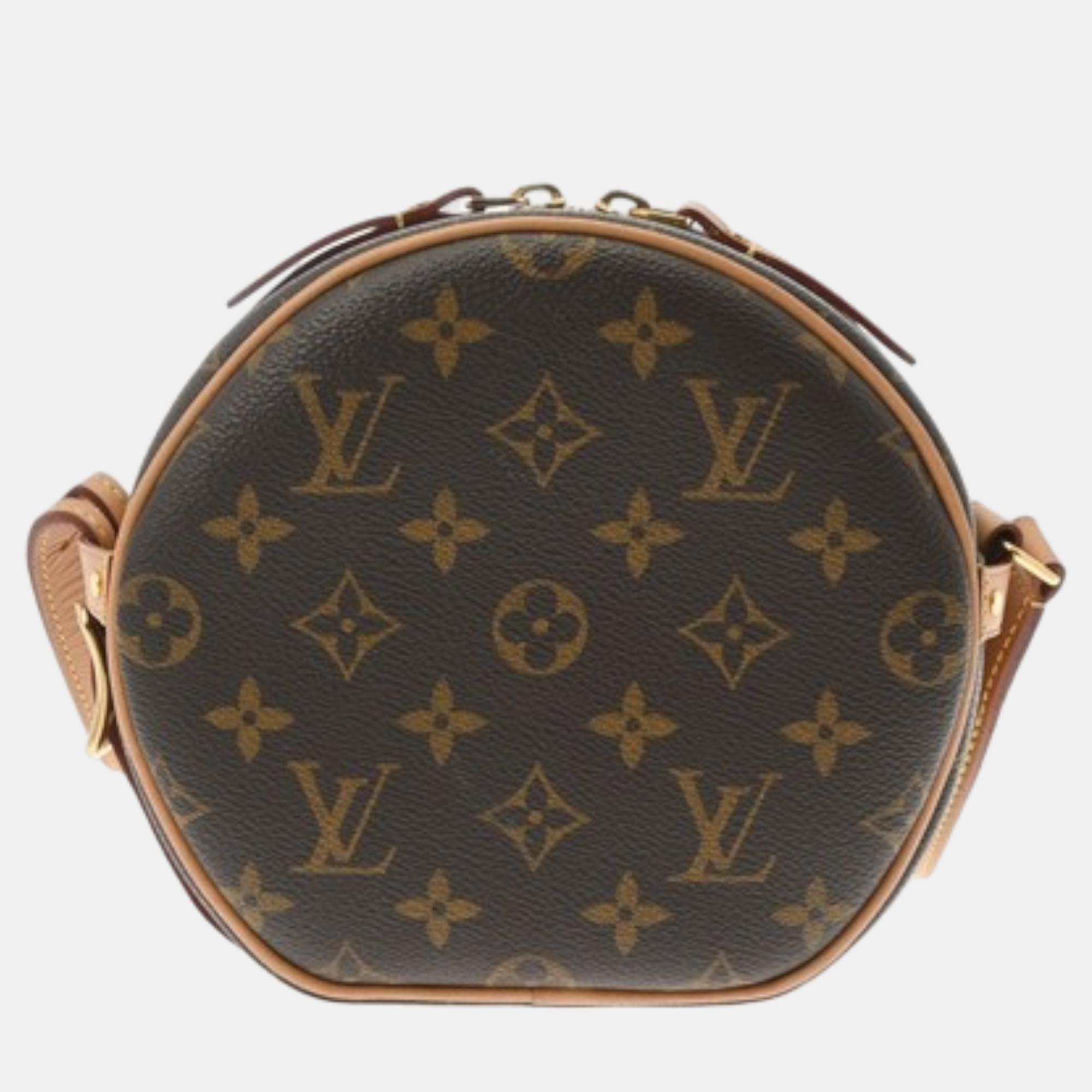 Louis vuitton brown monogram canvas and leather boite chapeau souple shoulder bag