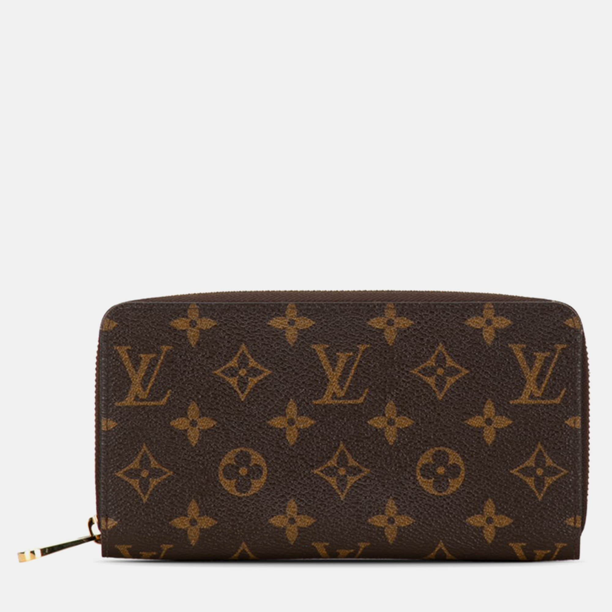 Louis vuitton brown monogram canvas zippy wallet
