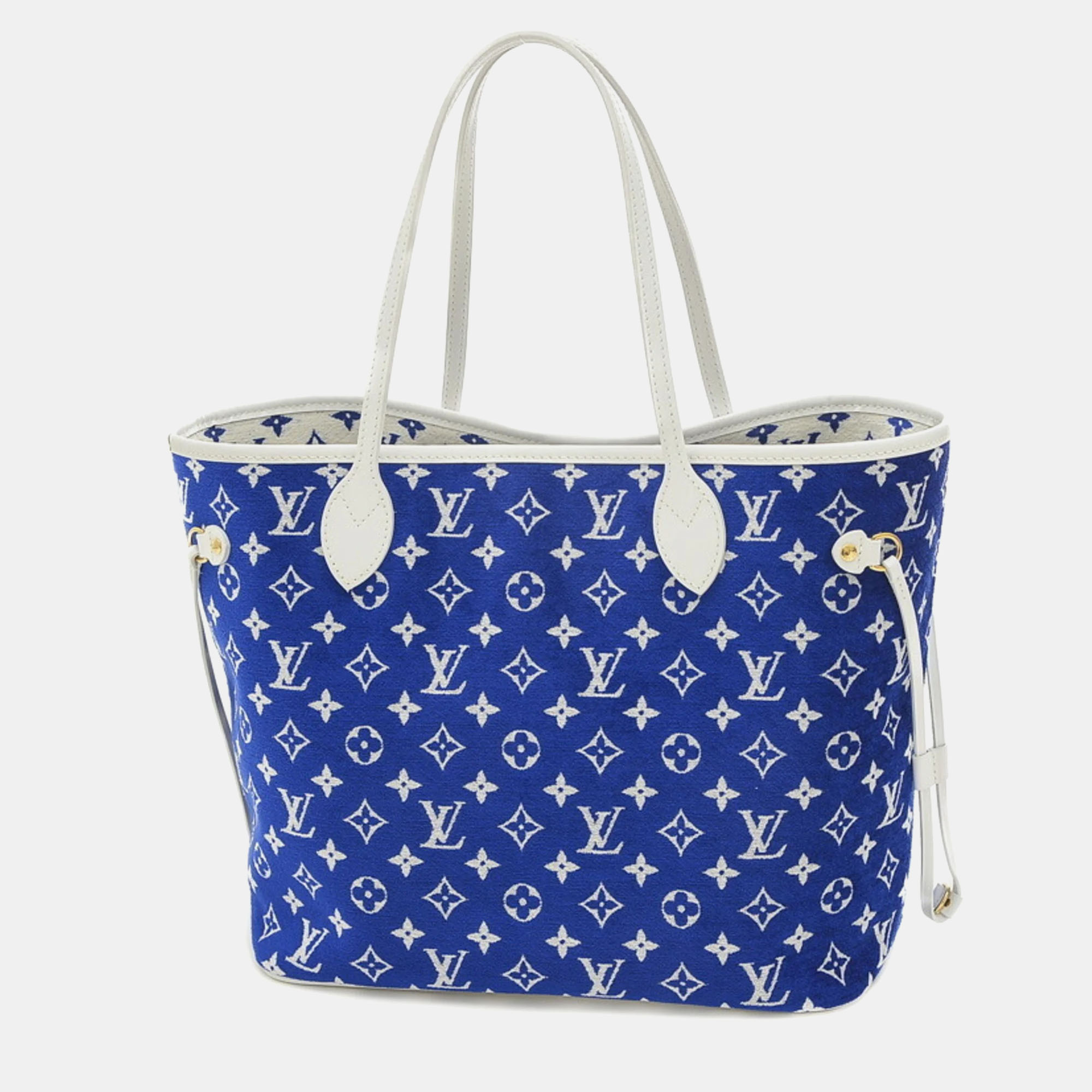 Louis vuitton blue jacquard spring in the city neverfull mm tote bag