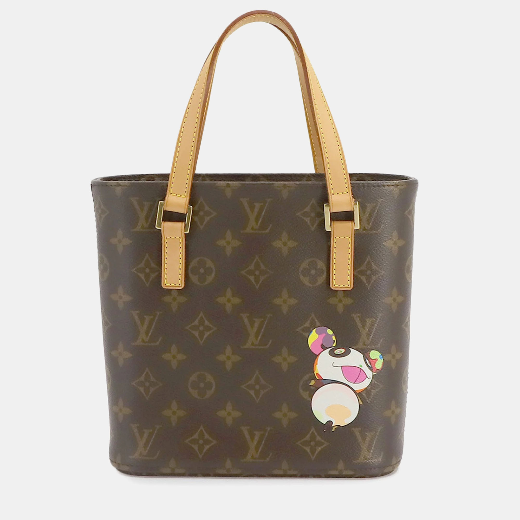 Louis vuitton brown limited edition monogram canvas murakami panda vavin pm tote bag