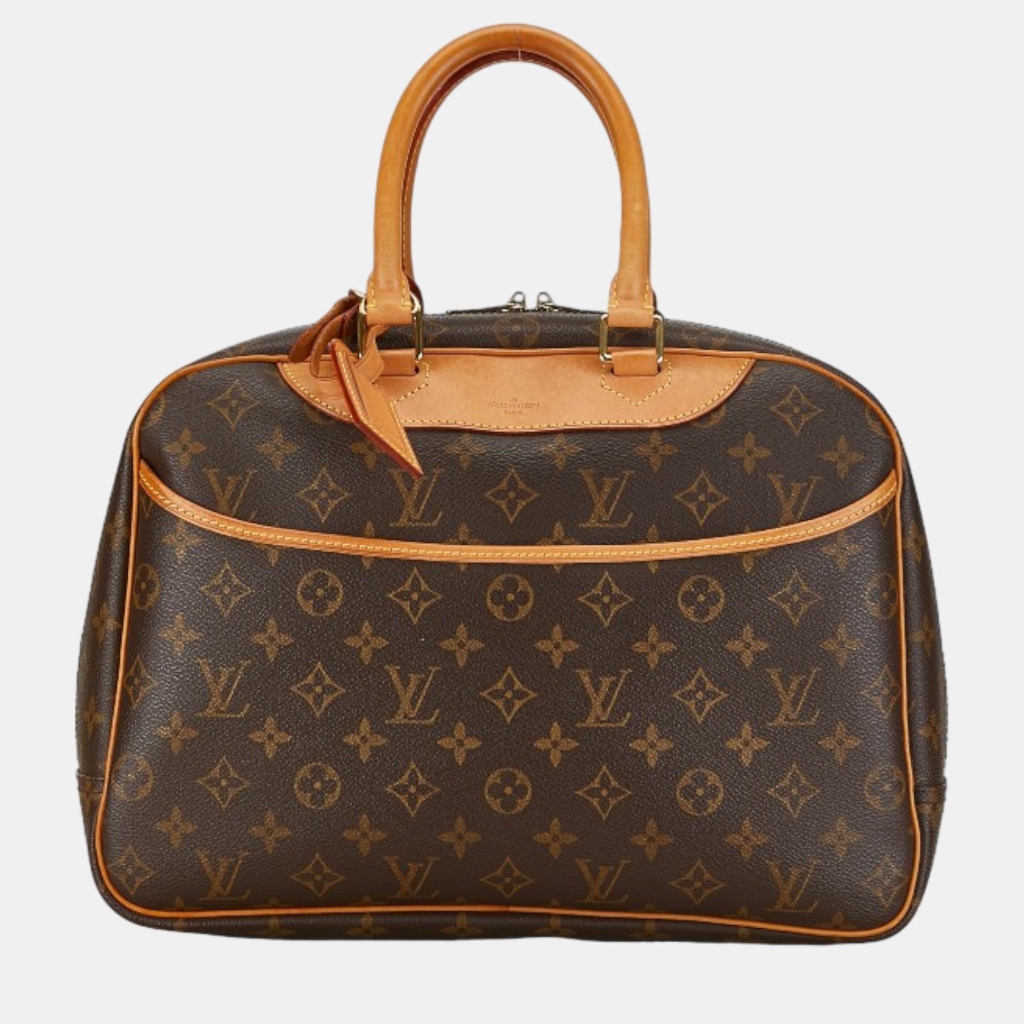 Louis vuitton brown canvas deauville handbag
