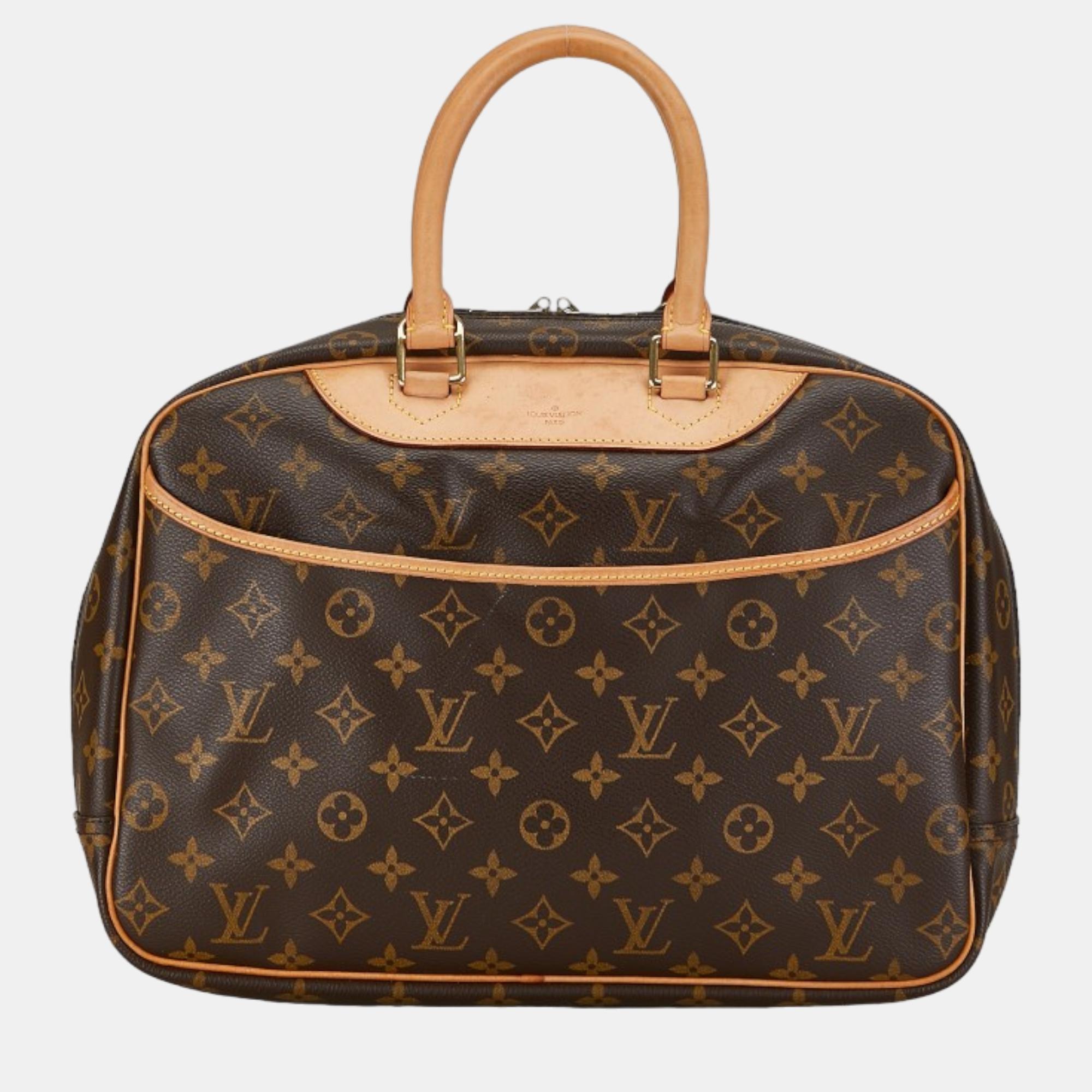 Louis vuitton brown monogram canvas deauville handbag