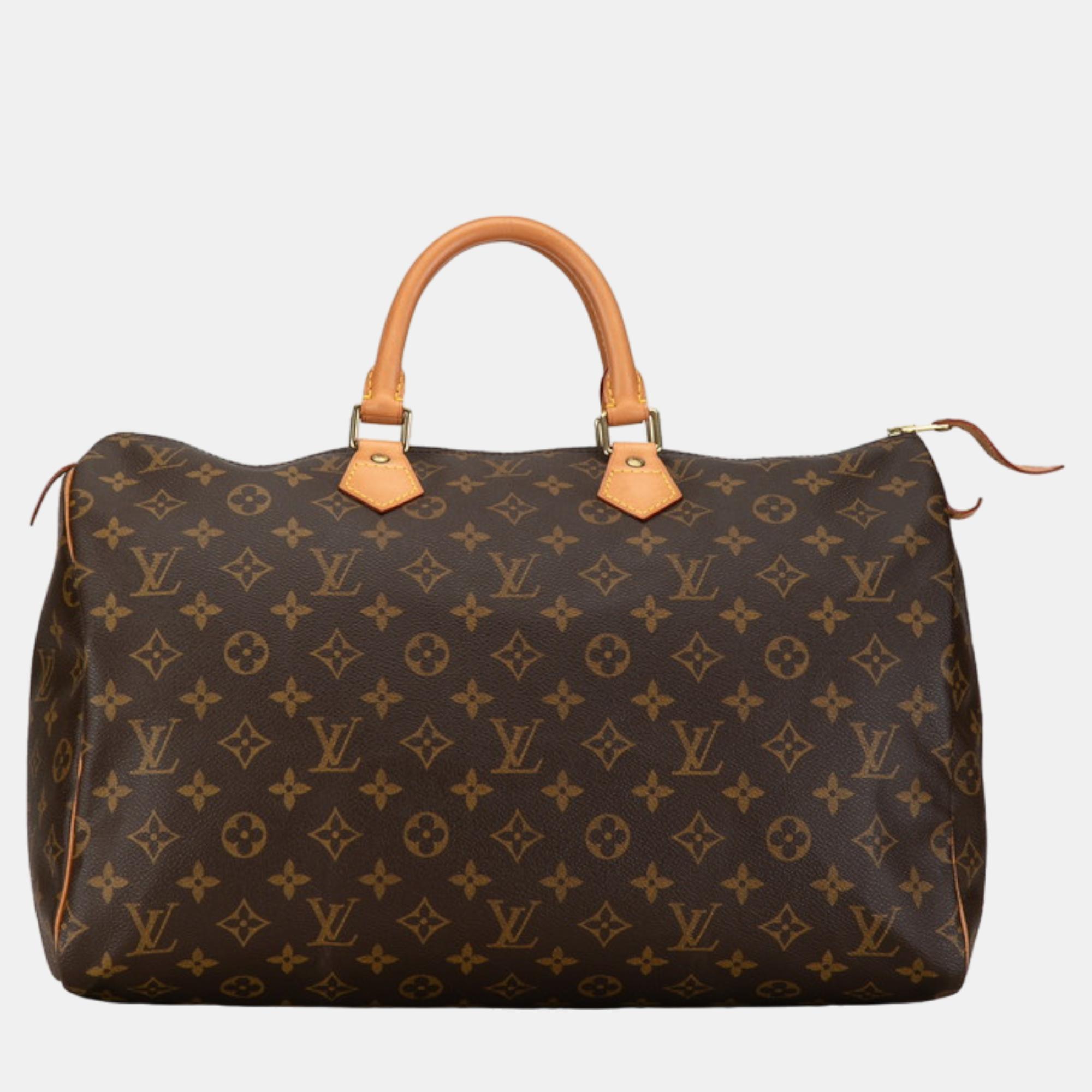 Louis vuitton brown monogram canvas speedy 40 handbag