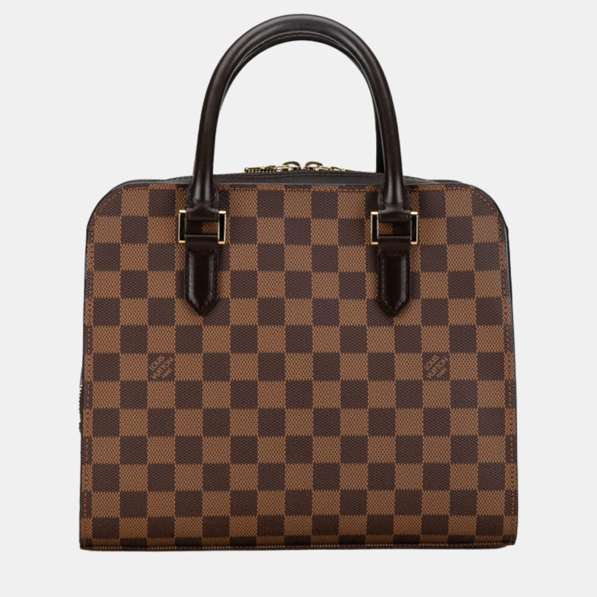 Louis vuitton brown damier ebene canvas triana handbag