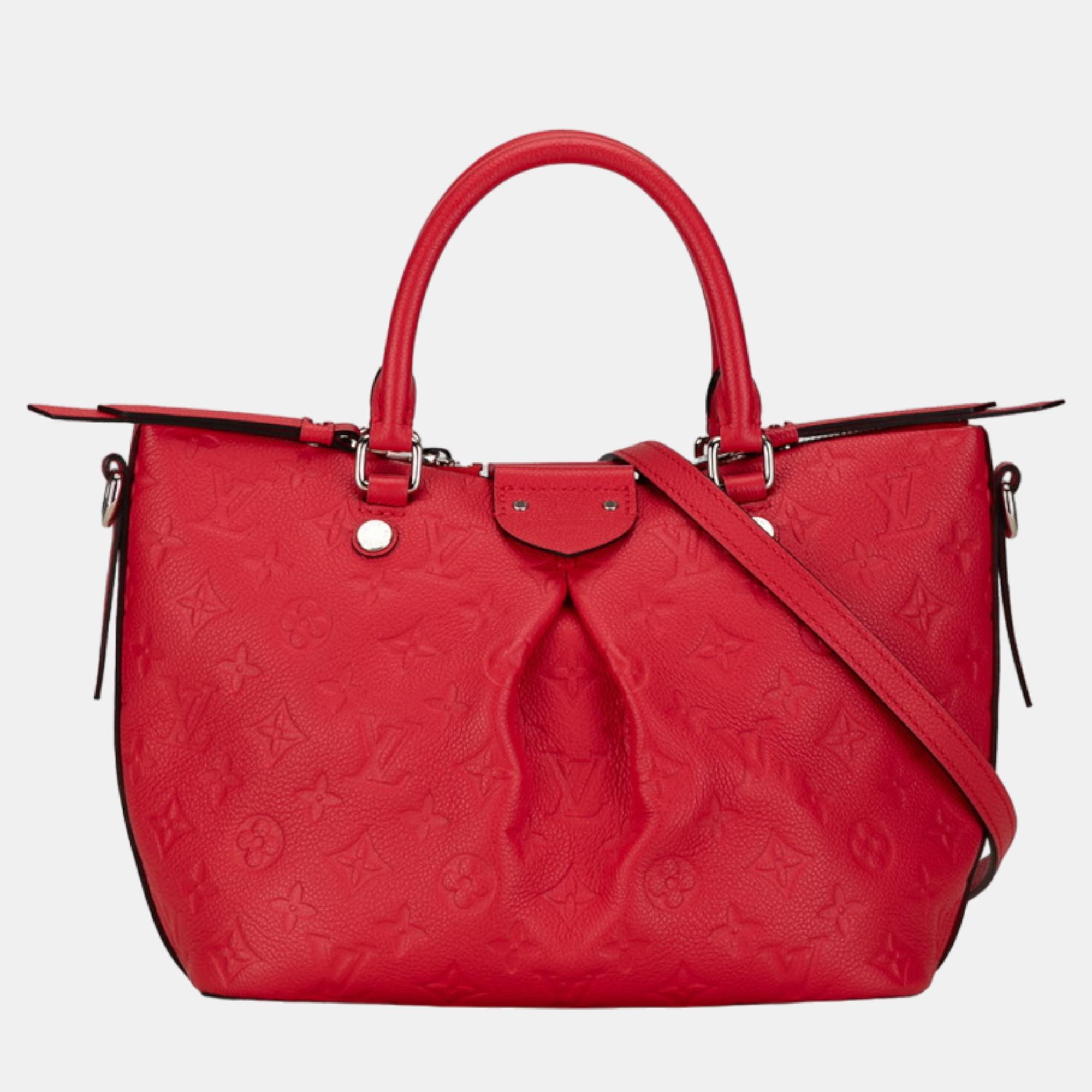 Louis vuitton red leather mazarine pm handbag