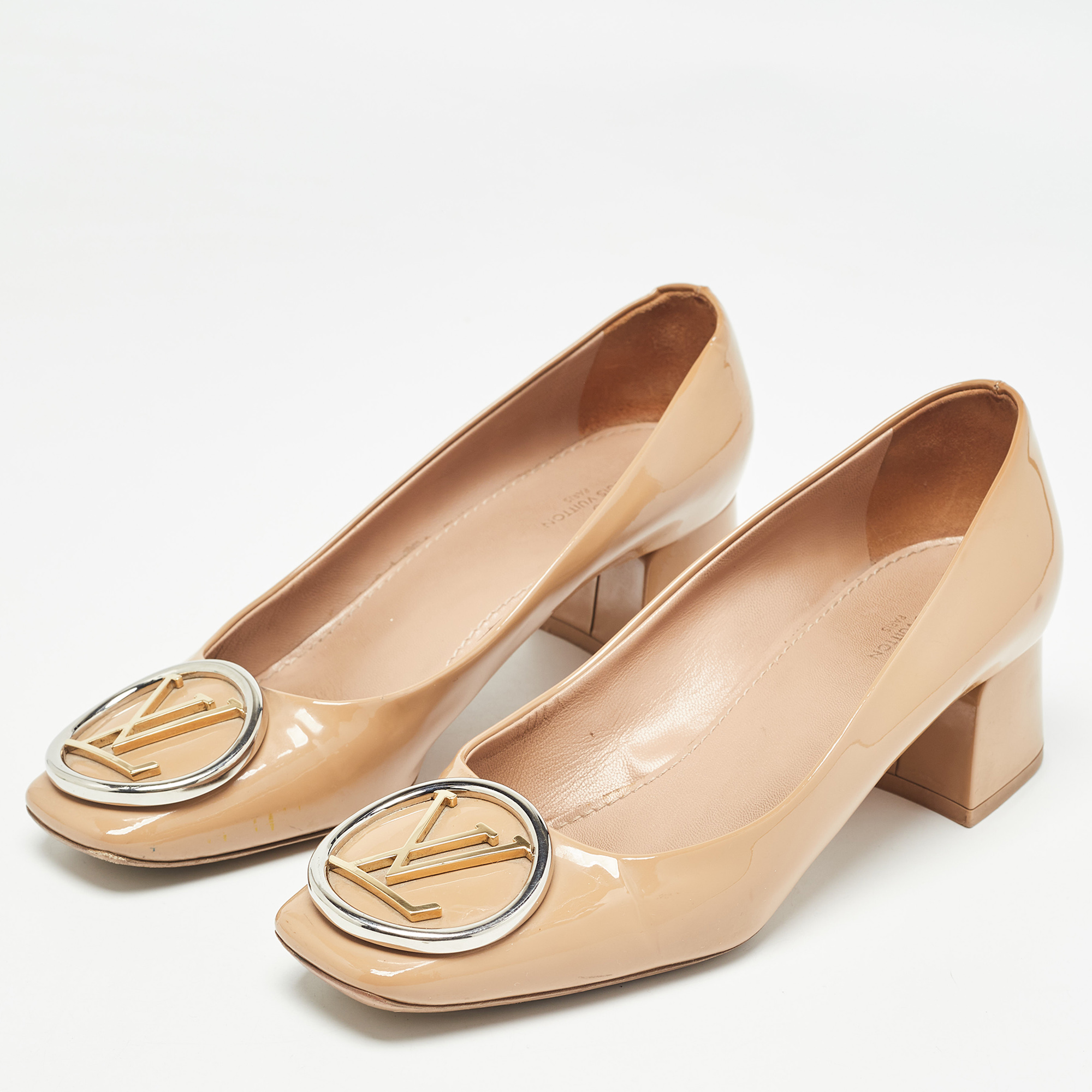 Louis Vuitton Beige Patent Leather Madeleine Pumps Size 37