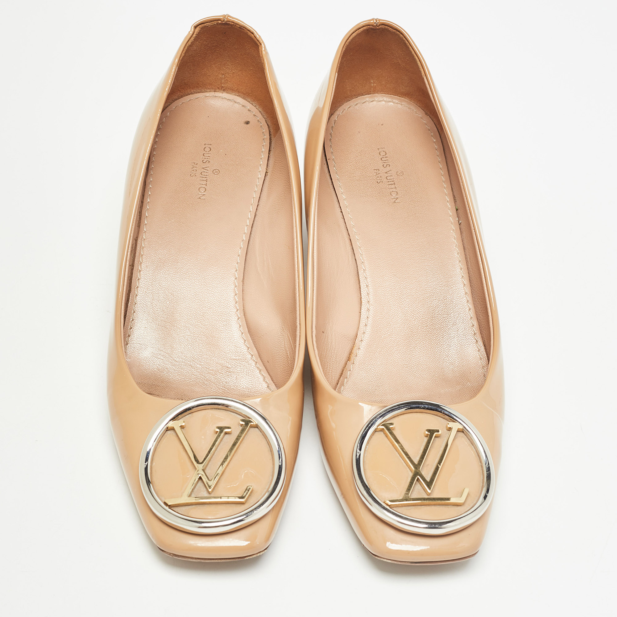 Louis Vuitton Beige Patent Leather Madeleine Pumps Size 37