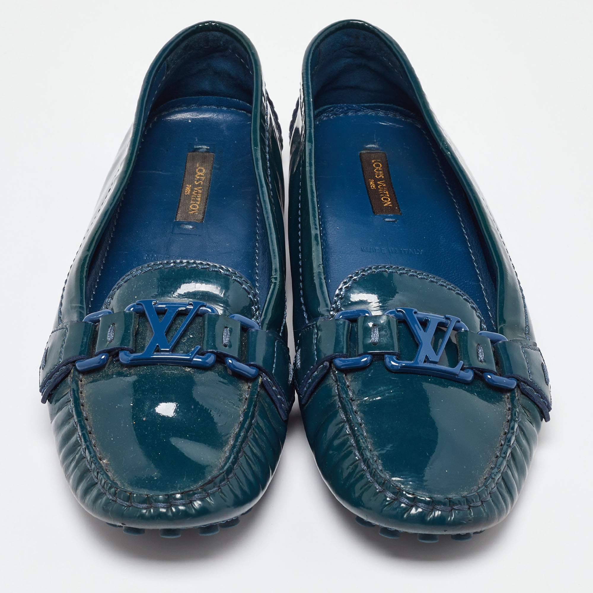 Louis Vuitton Blue Patent Leather Oxford Size 38