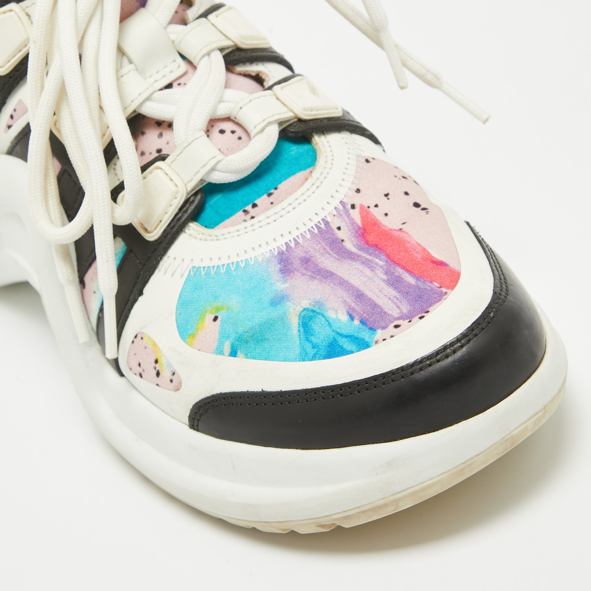 Louis Vuitton Multicolor Fabric And Leather Archlight High Top Sneakers Size 37.5