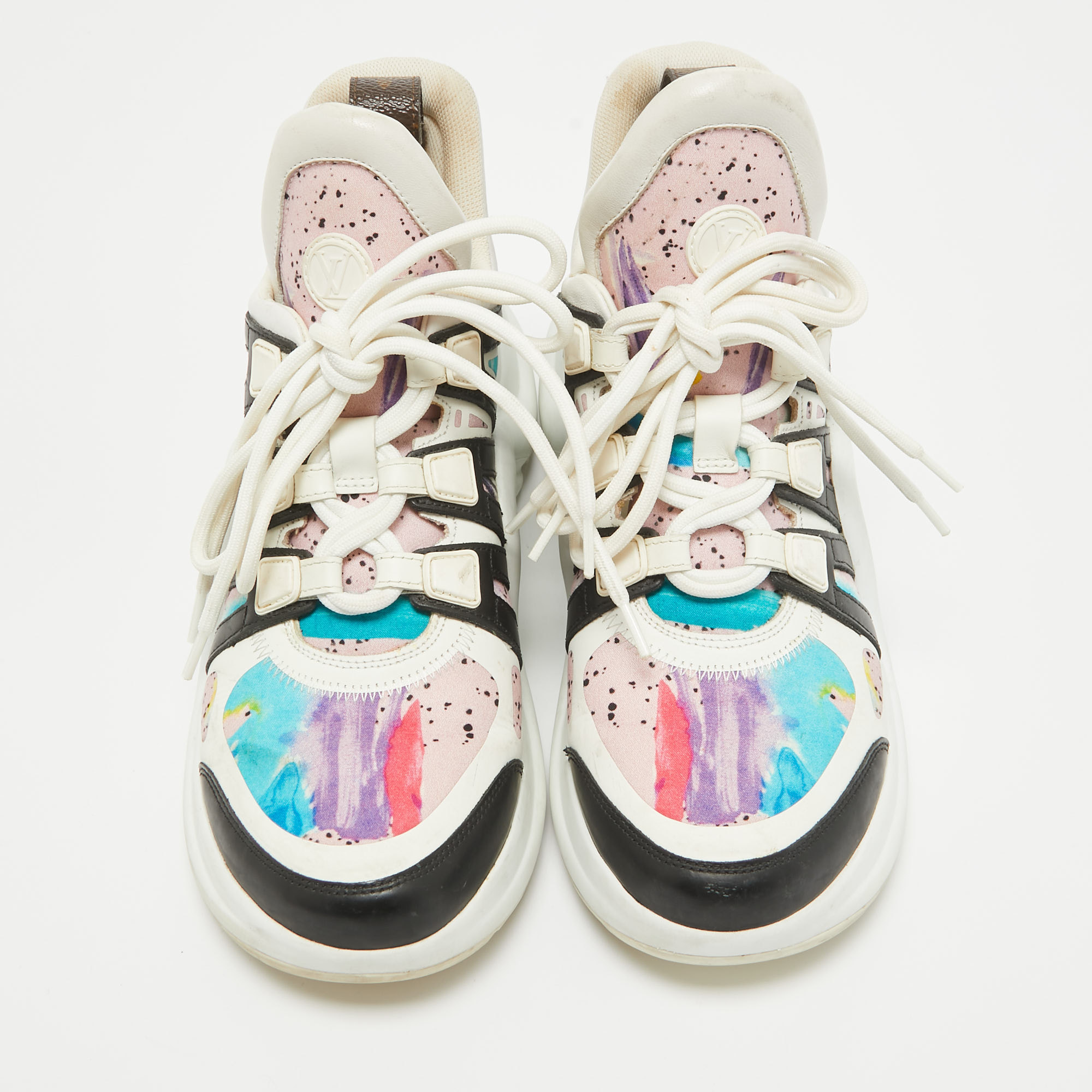 Louis Vuitton Multicolor Fabric And Leather Archlight High Top Sneakers Size 37.5