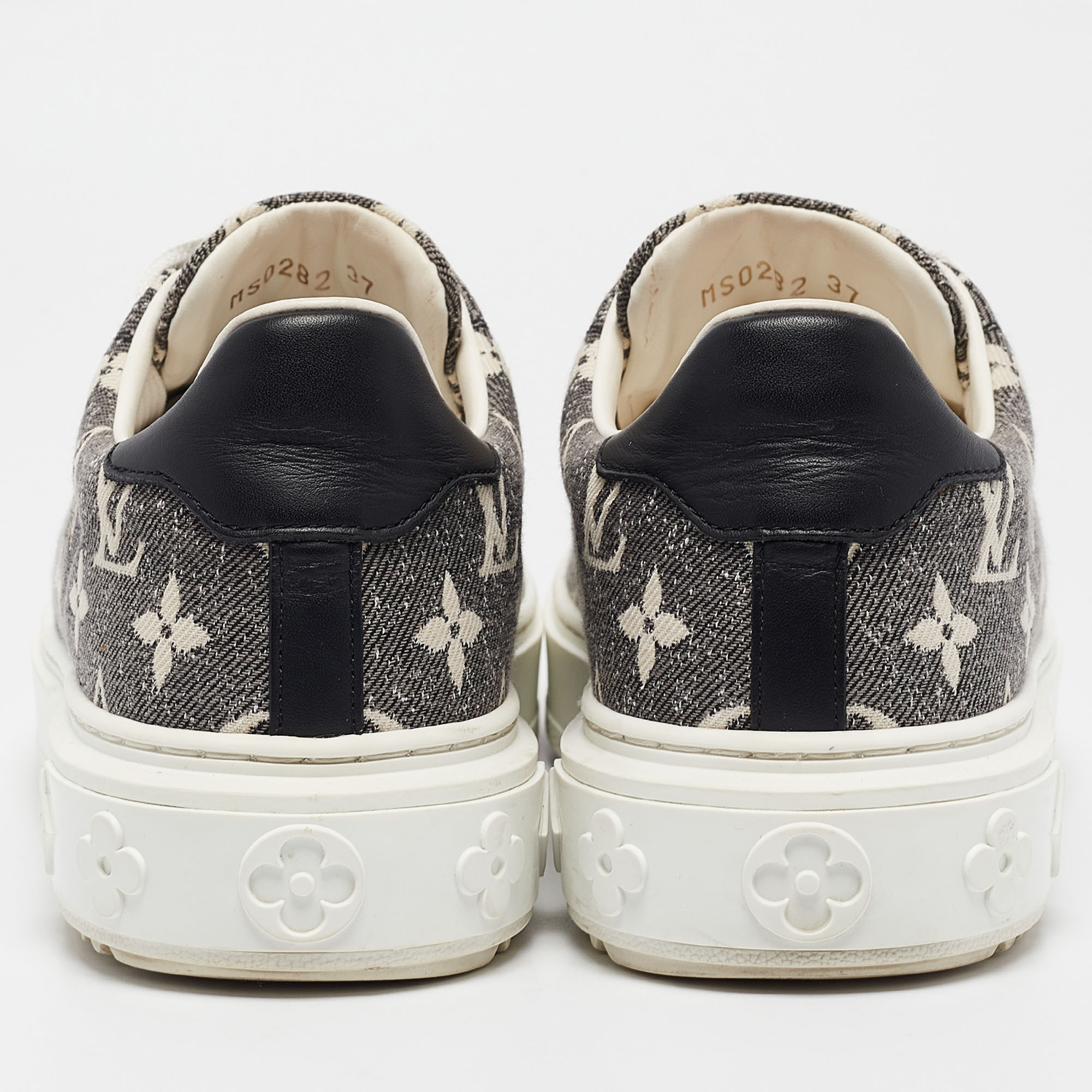 Louis Vuitton Two Tone Monogram Canvas Time Out Sneakers Size 37