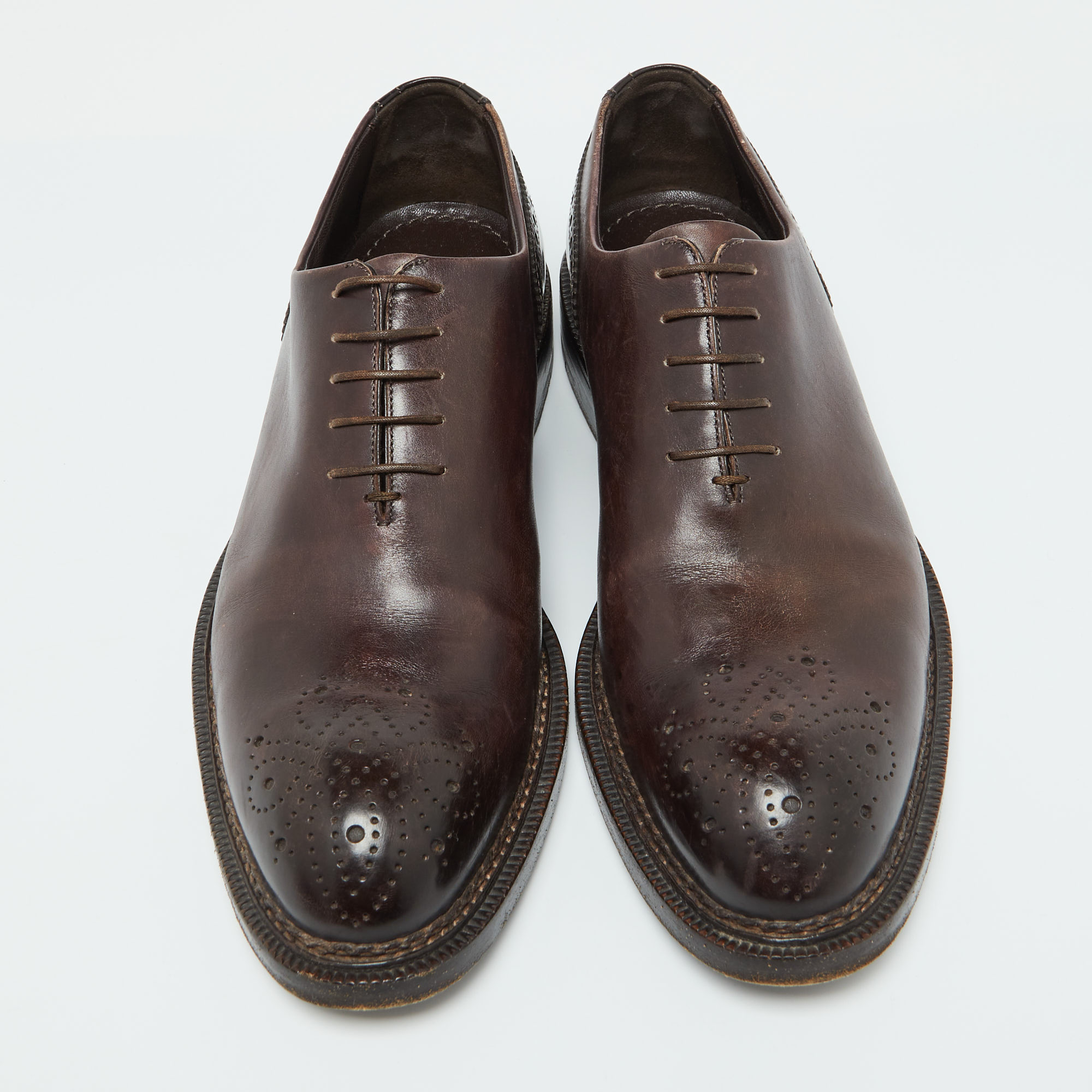 Louis Vuitton Brown Leather Lace Up Oxfords Size 41