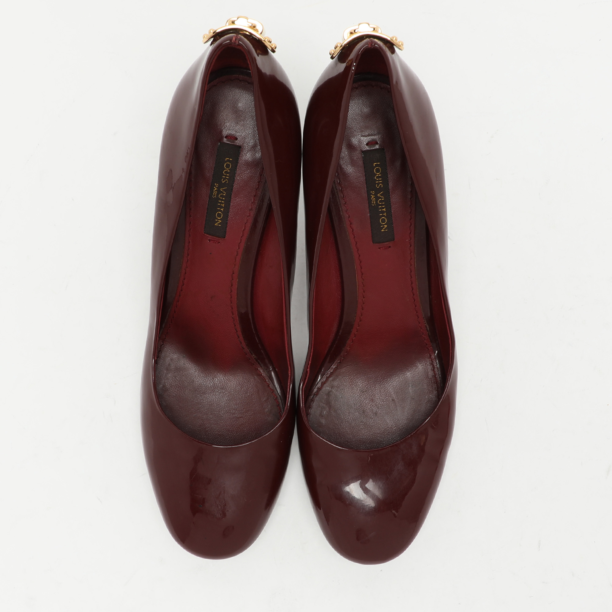 Louis Vuitton Burgundy Patent Leather Oh Really! Pumps Size 37.5