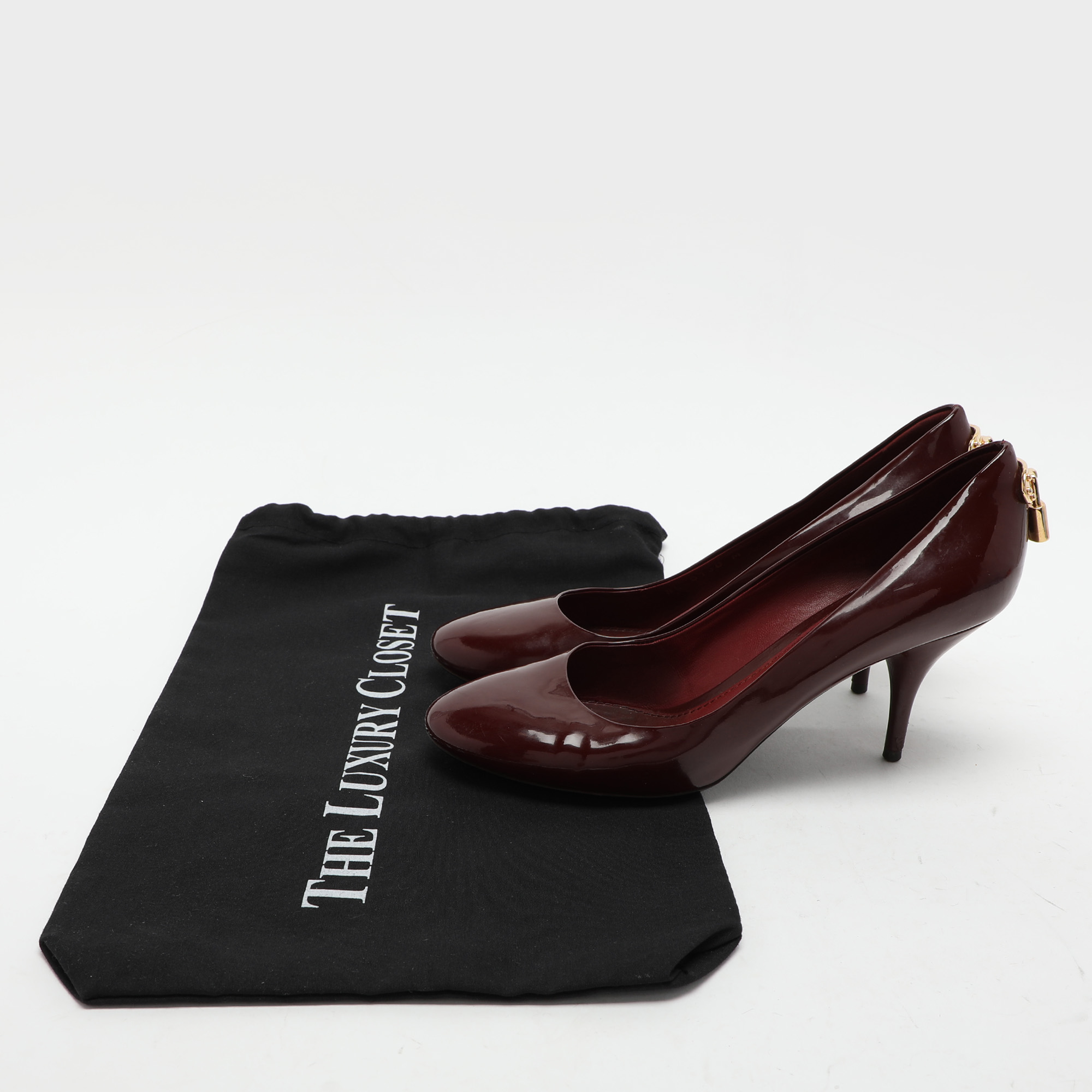 Louis Vuitton Burgundy Patent Leather Oh Really! Pumps Size 37.5