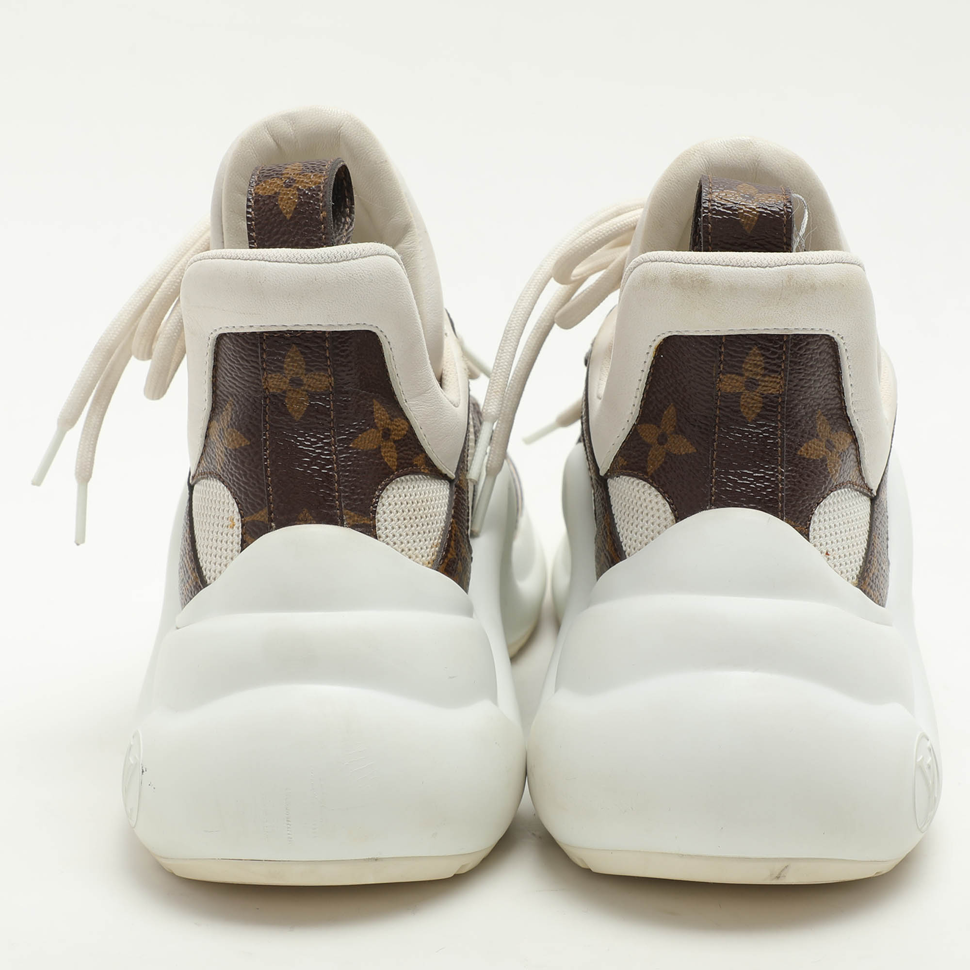 Louis Vuitton White Monogram Canvas And Fabric Archlight Low Top Sneakers Size 38