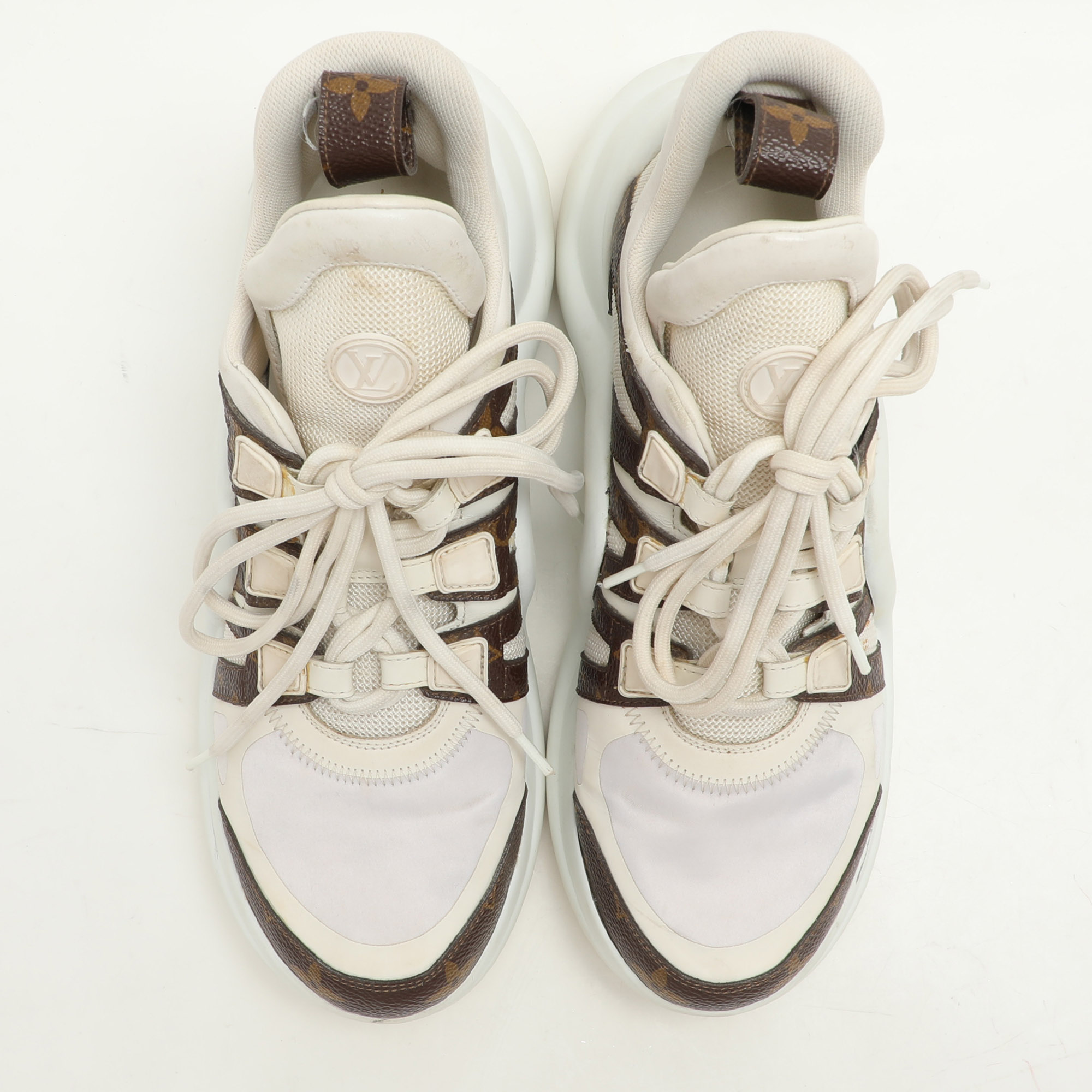 Louis Vuitton White Monogram Canvas And Fabric Archlight Low Top Sneakers Size 38