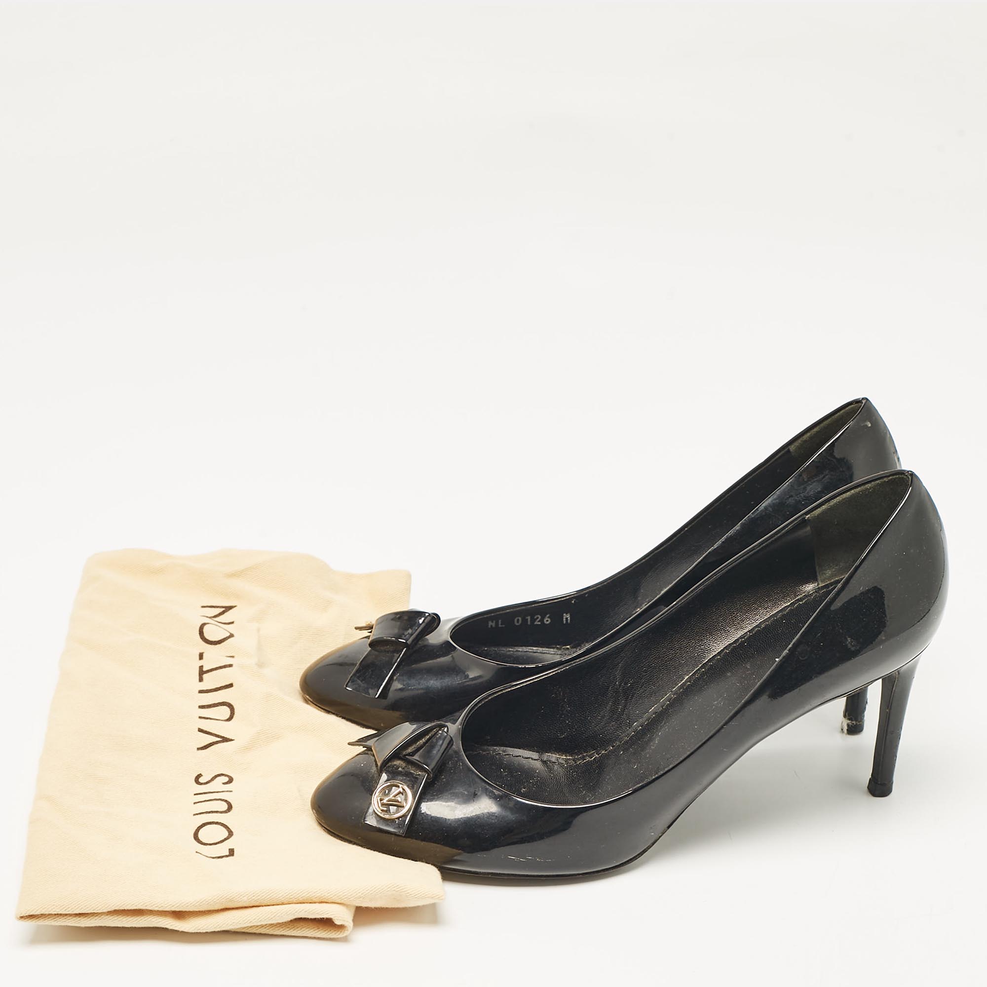 Louis Vuitton Black Patent Leather Fiance Pumps Size 38