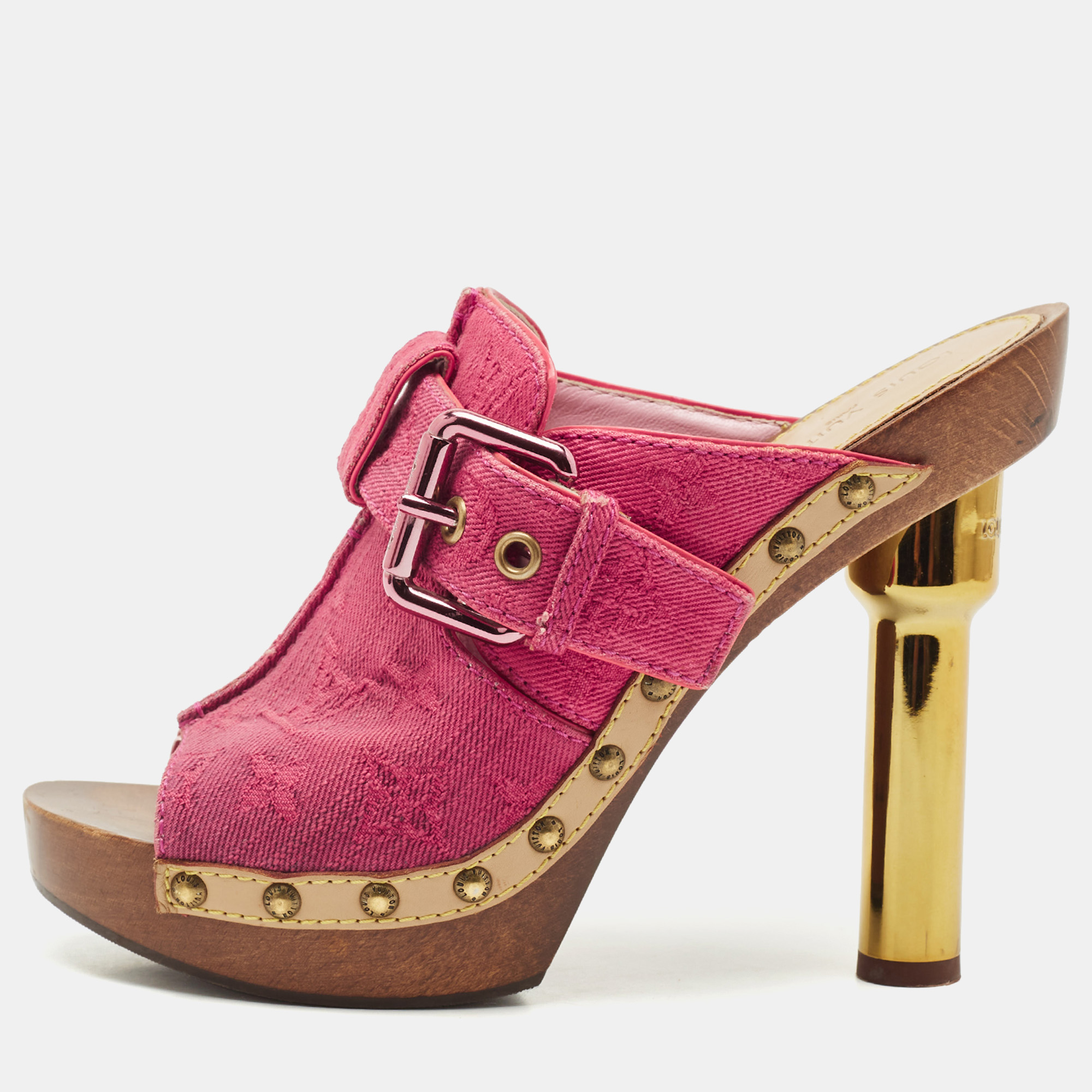 Louis Vuitton Pink Monogram Denim Rosa Platform Clog Mules Size
Louis Vuitton Pink Monogram Denim Rosa Platform Clog Mules Size