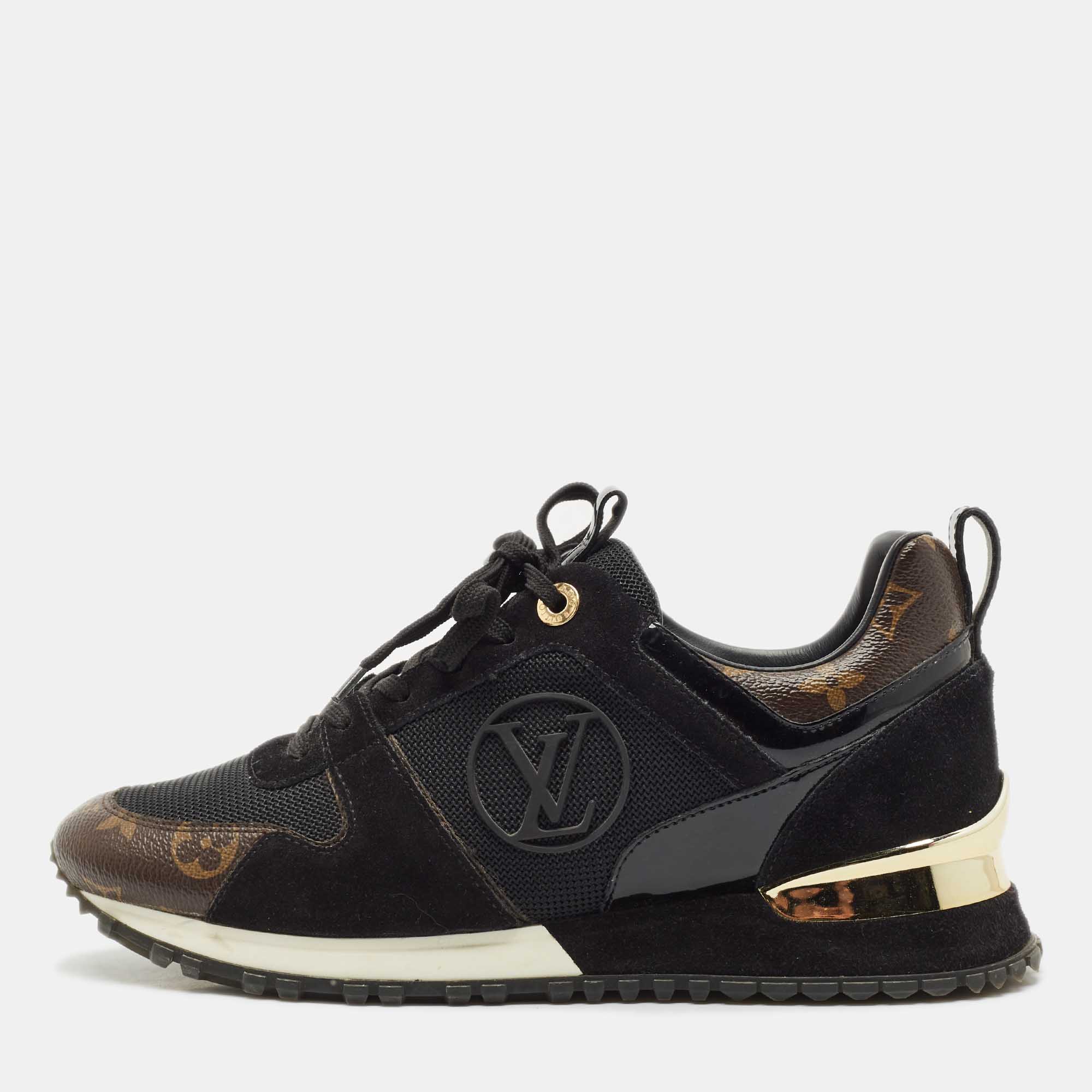 Louis Vuitton Black Mesh, Suede and Monogram Canvas Run Away Sneakers Size
Louis Vuitton Black Mesh, Suede and Monogram Canvas Run Away Sneakers Size