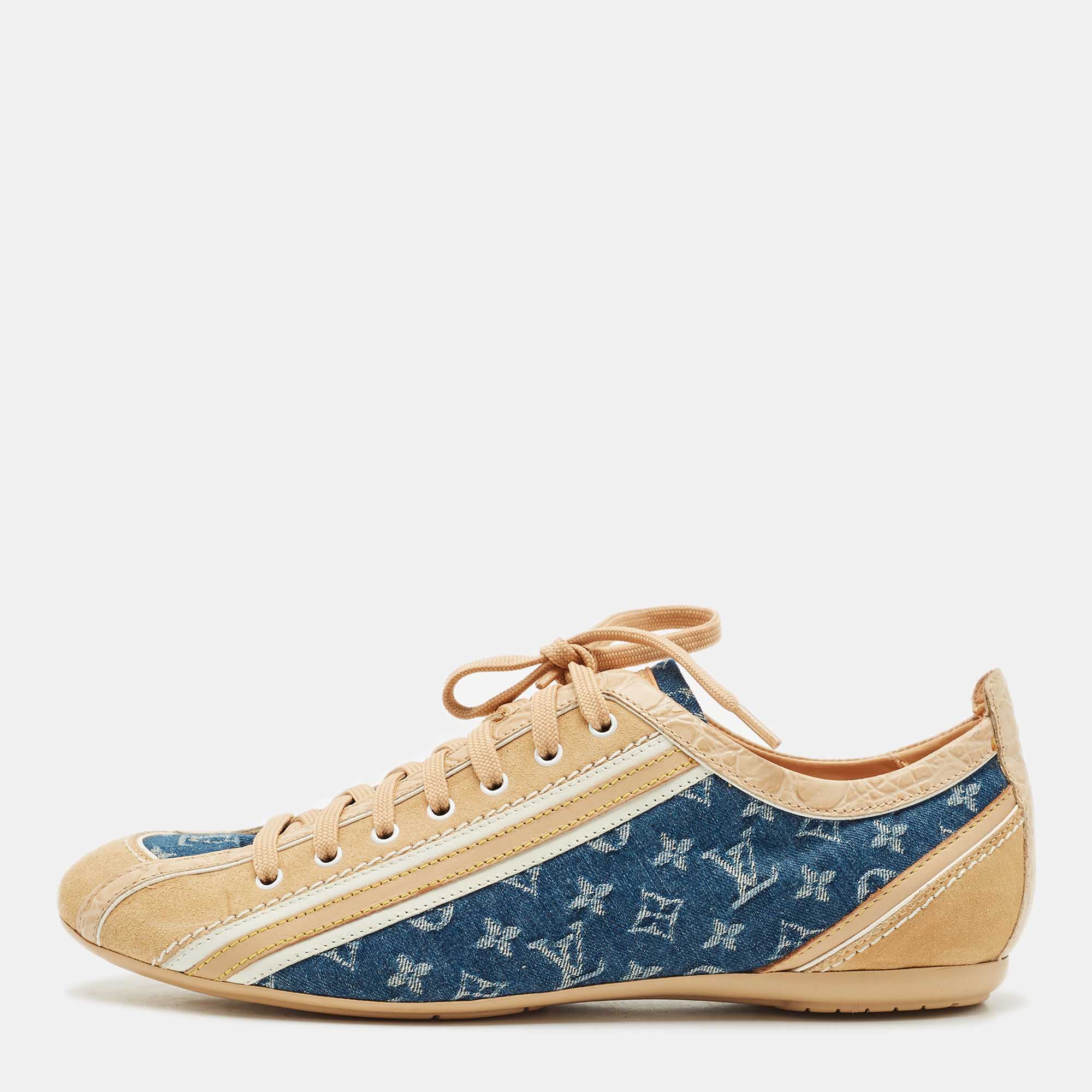 Louis Vuitton Blue/Beige Monogram Denim and Crocodile Impulsion Sneakers Size
Louis Vuitton Blue/Beige Monogram Denim and Crocodile Impulsion Sneakers Size