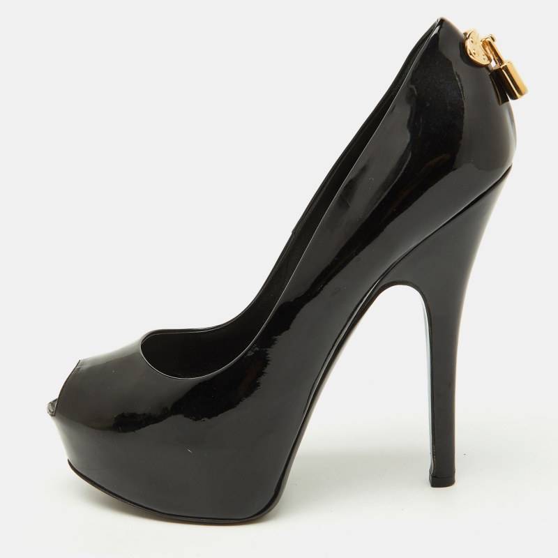 Louis Vuitton Black Patent Leather Oh Really! Platform Peep Toe Pumps Size
Louis Vuitton Black Patent Leather Oh Really! Platform Peep Toe Pumps Size
