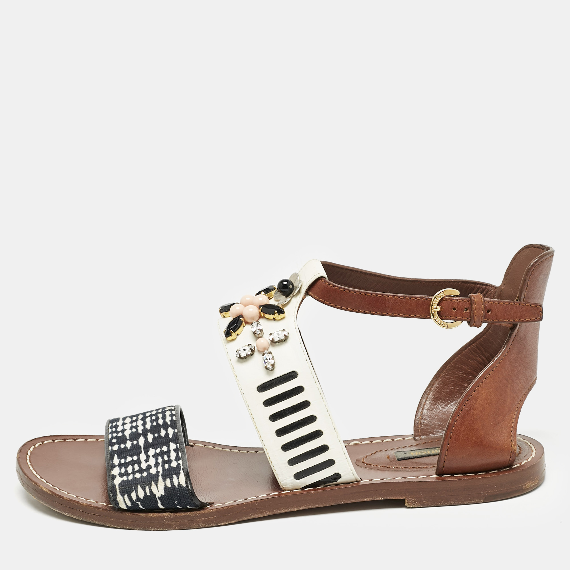 Louis Vuitton Multicolor Canvas and Leather Crystal EmbellishedAnkle Strap Sandals Size
Louis Vuitton Multicolor Canvas and Leather Crystal EmbellishedAnkle Strap Sandals Size