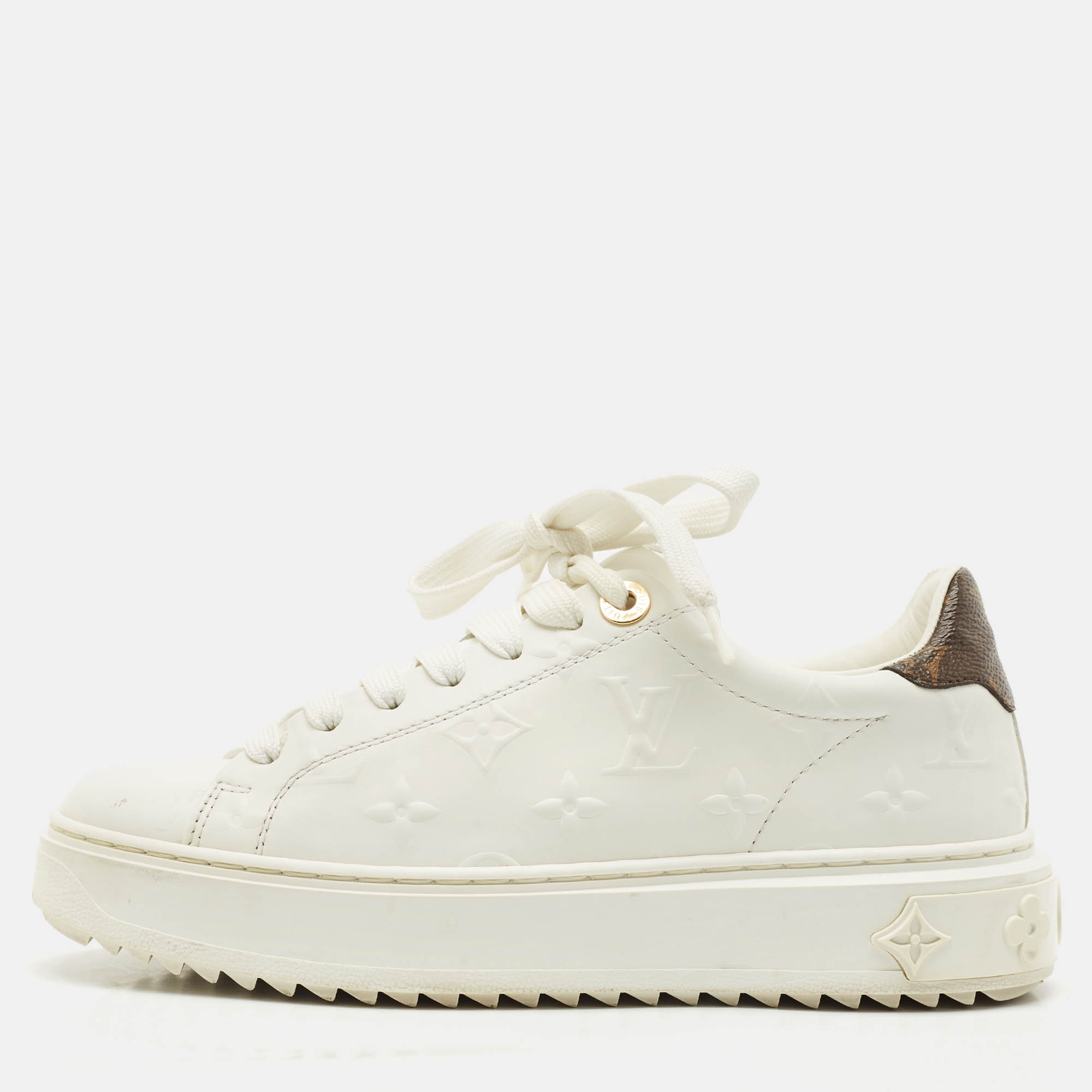 Louis Vuitton White Embossed Monogram Leather Time Out Low Top Sneakers Size
Louis Vuitton White Embossed Monogram Leather Time Out Low Top Sneakers Size