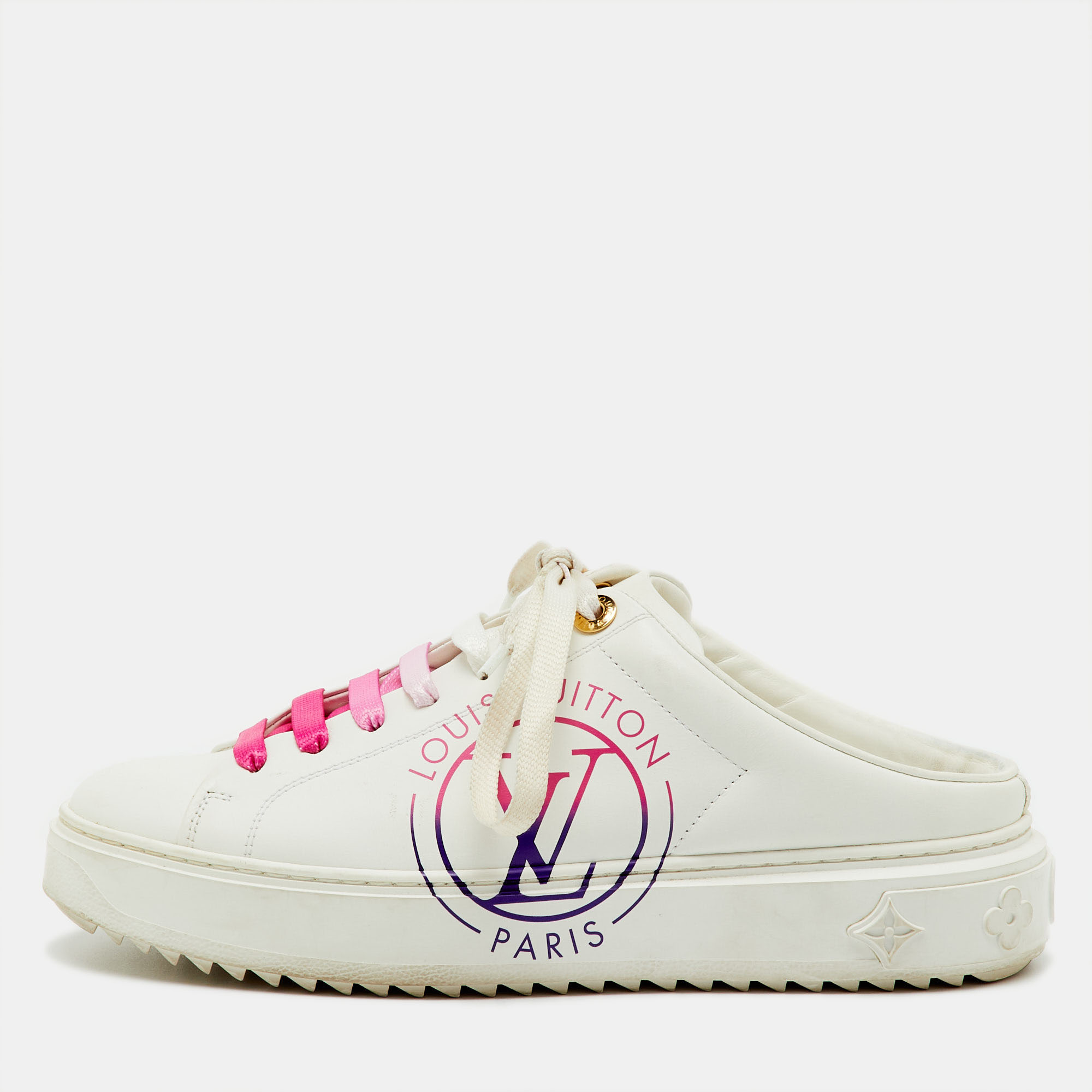 Louis Vuitton White Leather Lace Up Mule Sneakers Size
Louis Vuitton White Leather Lace Up Mule Sneakers Size