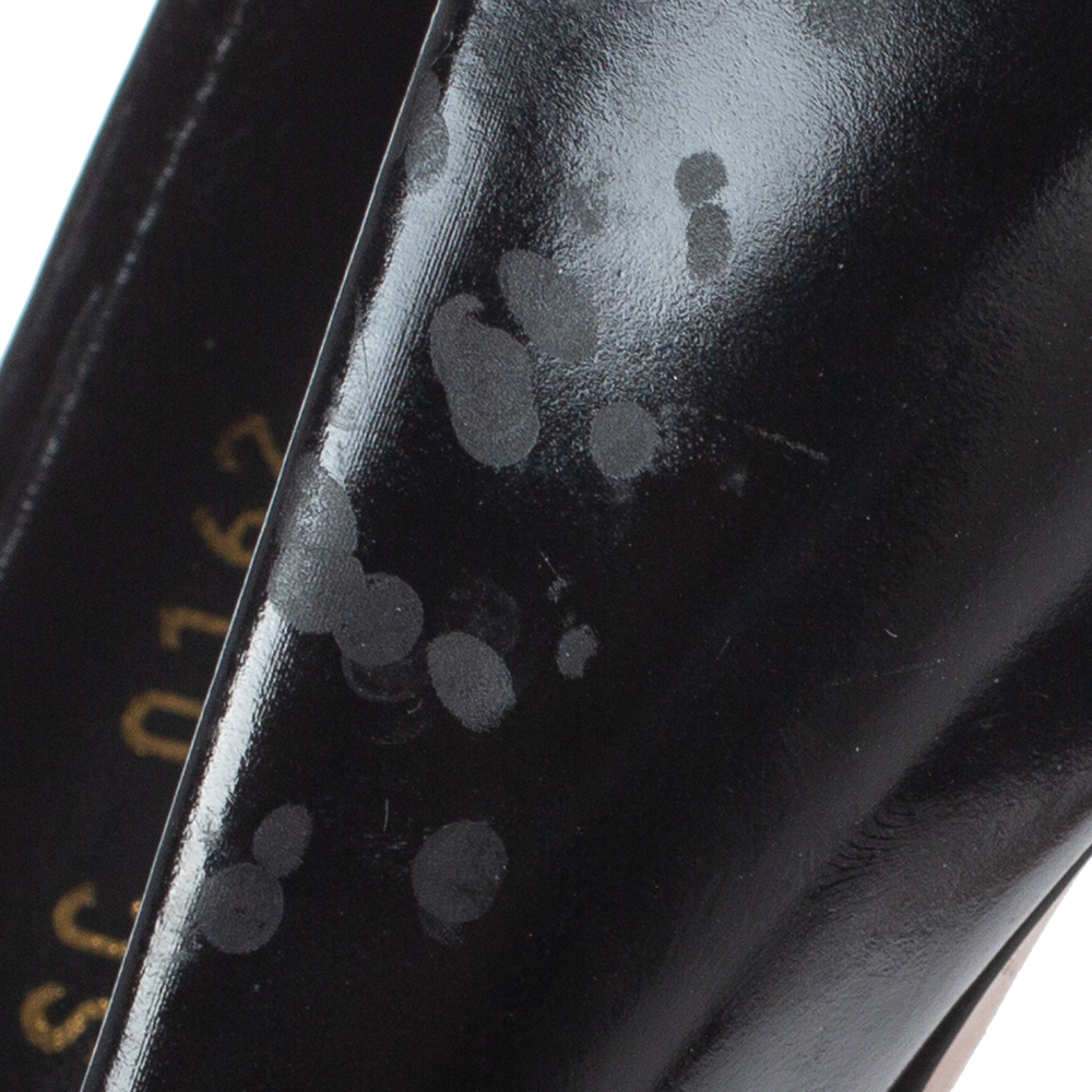 Louis Vuitton Black Leather Pointed Toe Pumps Size 36.5