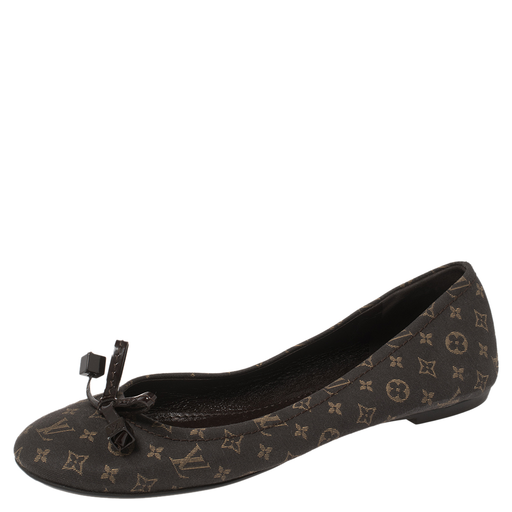 Louis Vuitton Brown Canvas Debbie Ballet Flats Size 36.5