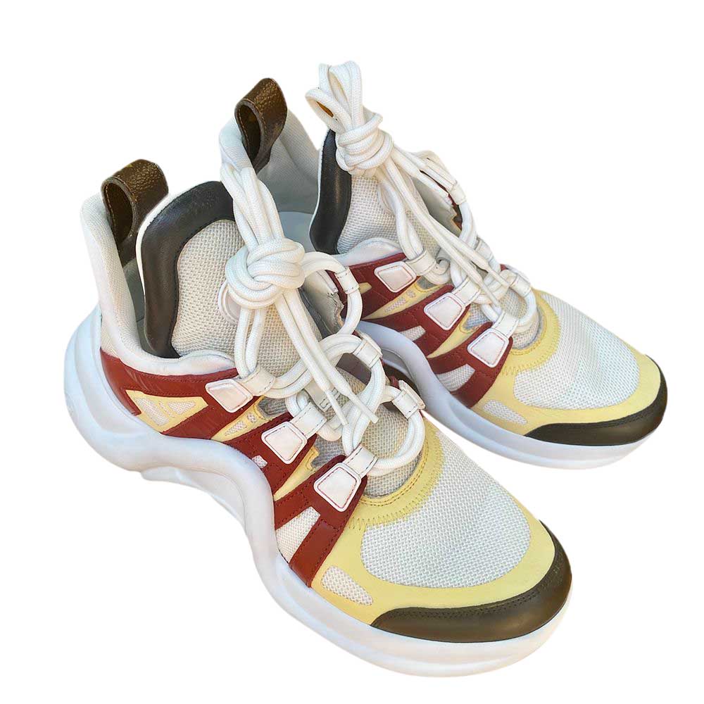 Louis Vuitton White and Multicolor Leather Archlight Sneakers Size IT 38