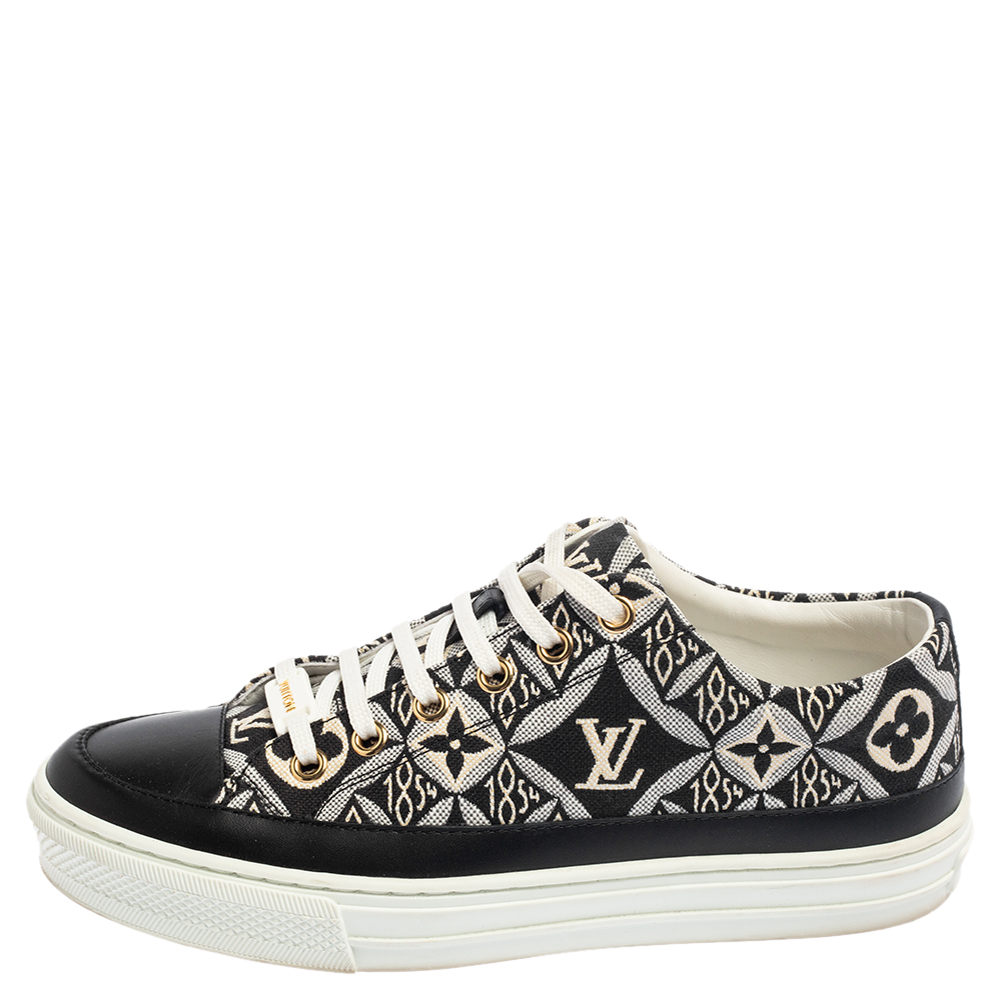 

Louis Vuitton Black/White Monogram Jacquard Canvas Stellar Low Top Sneakers Size