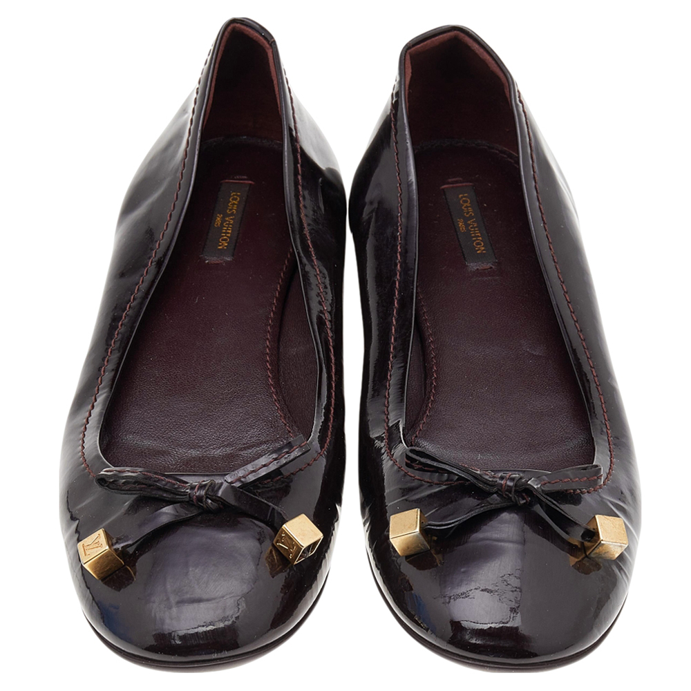 Louis Vuitton Amarante Patent Leather Ballet Flats Size 40.5