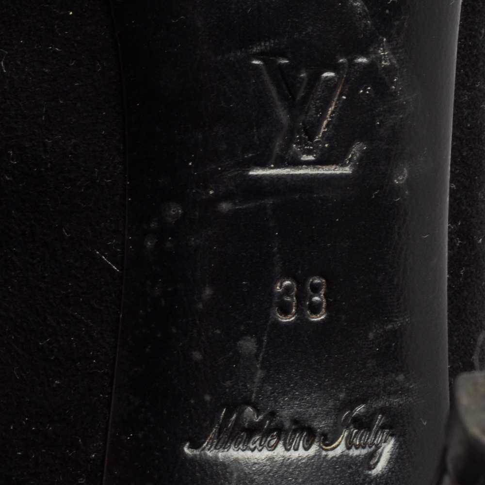 Louis Vuitton Black Suede Stephen Sprouse Rose Pumps Size 38