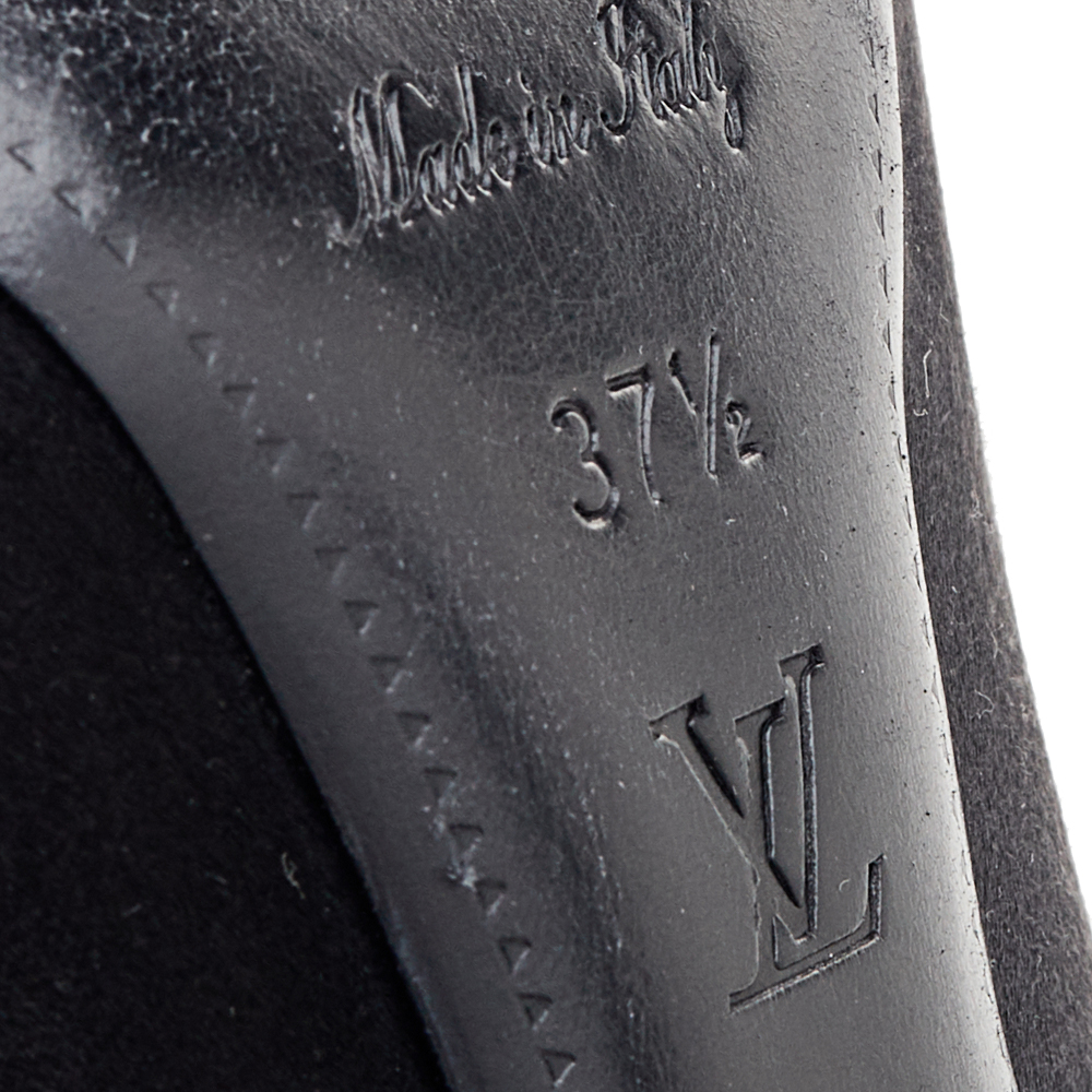 Louis Vuitton Black Satin Bernice Studded Pumps Size 37.5