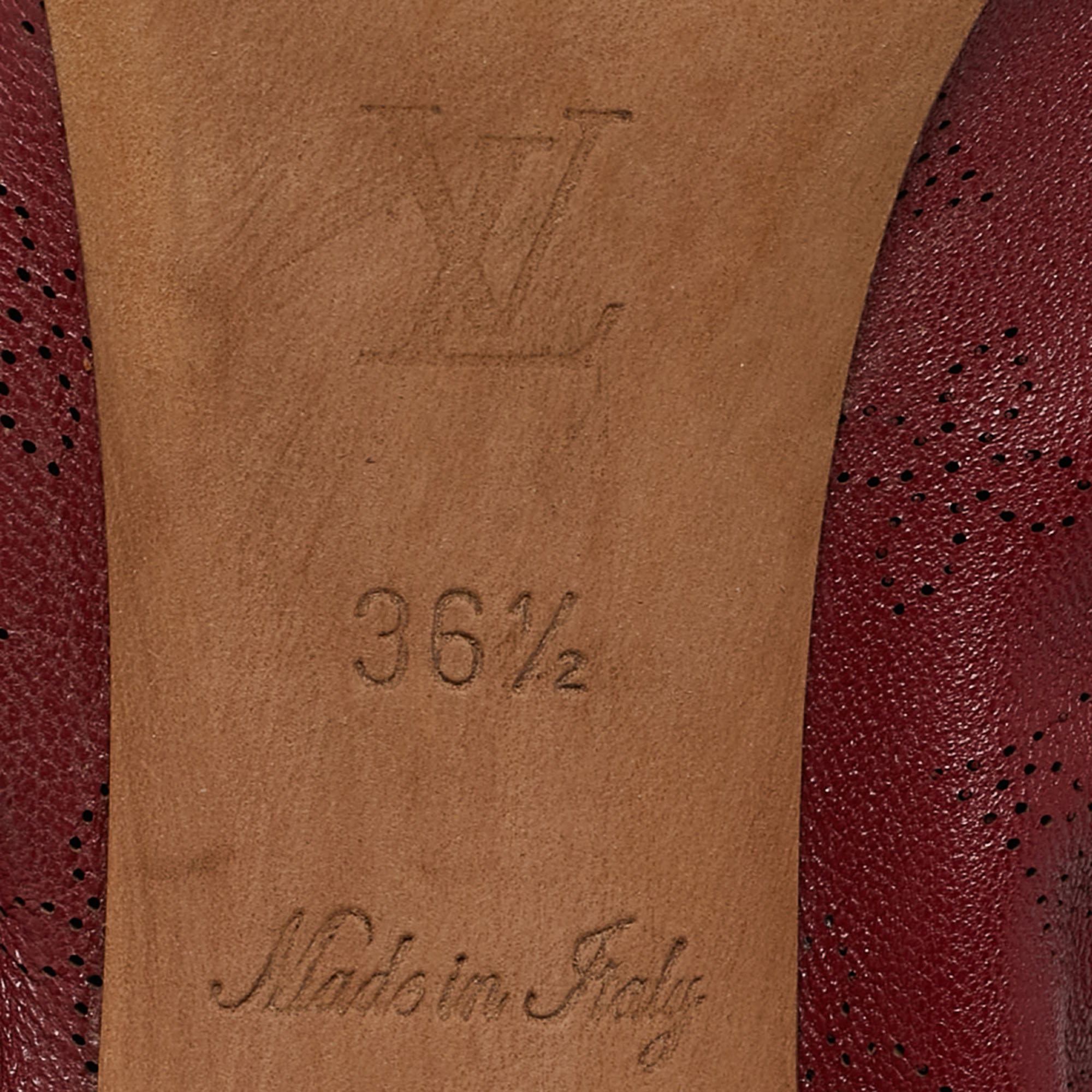Louis Vuitton Burgundy Leather Bow Fiance Pumps Size 36.5