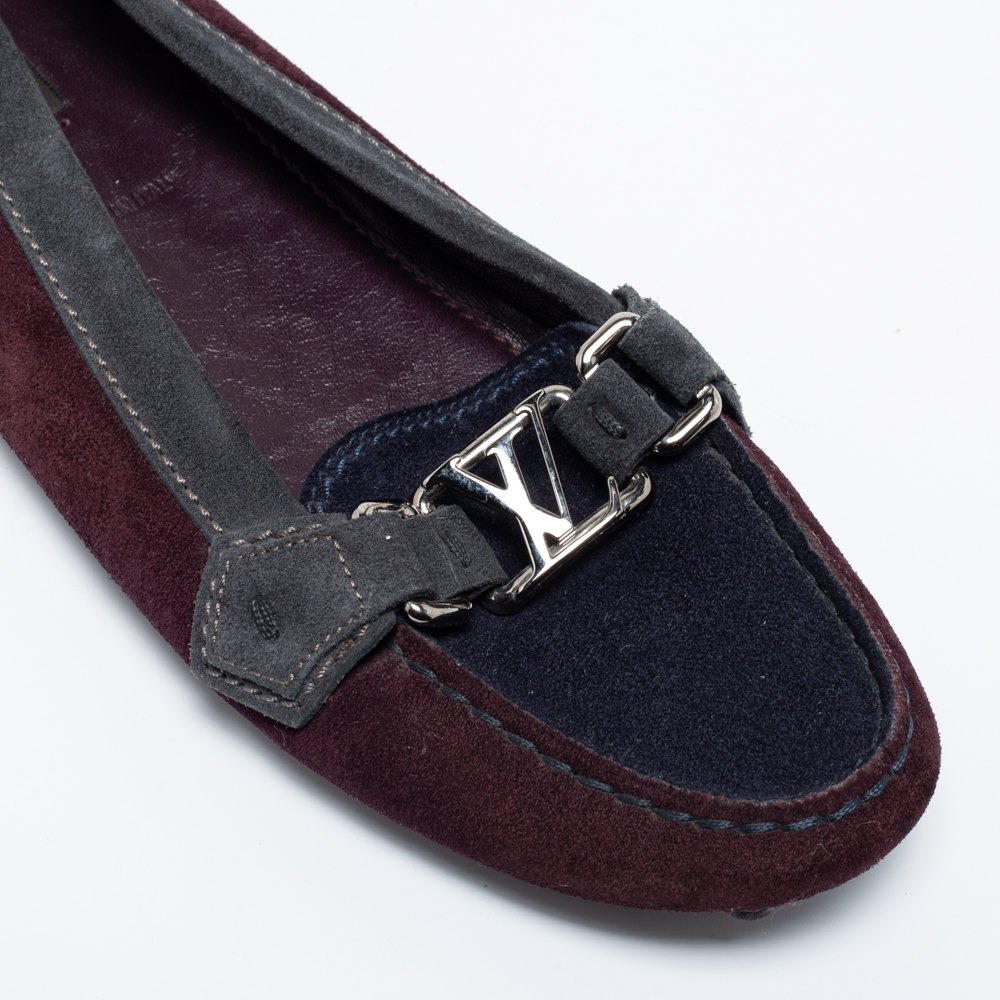 Louis Vuitton Multicolor Suede Loafers Size 39.5