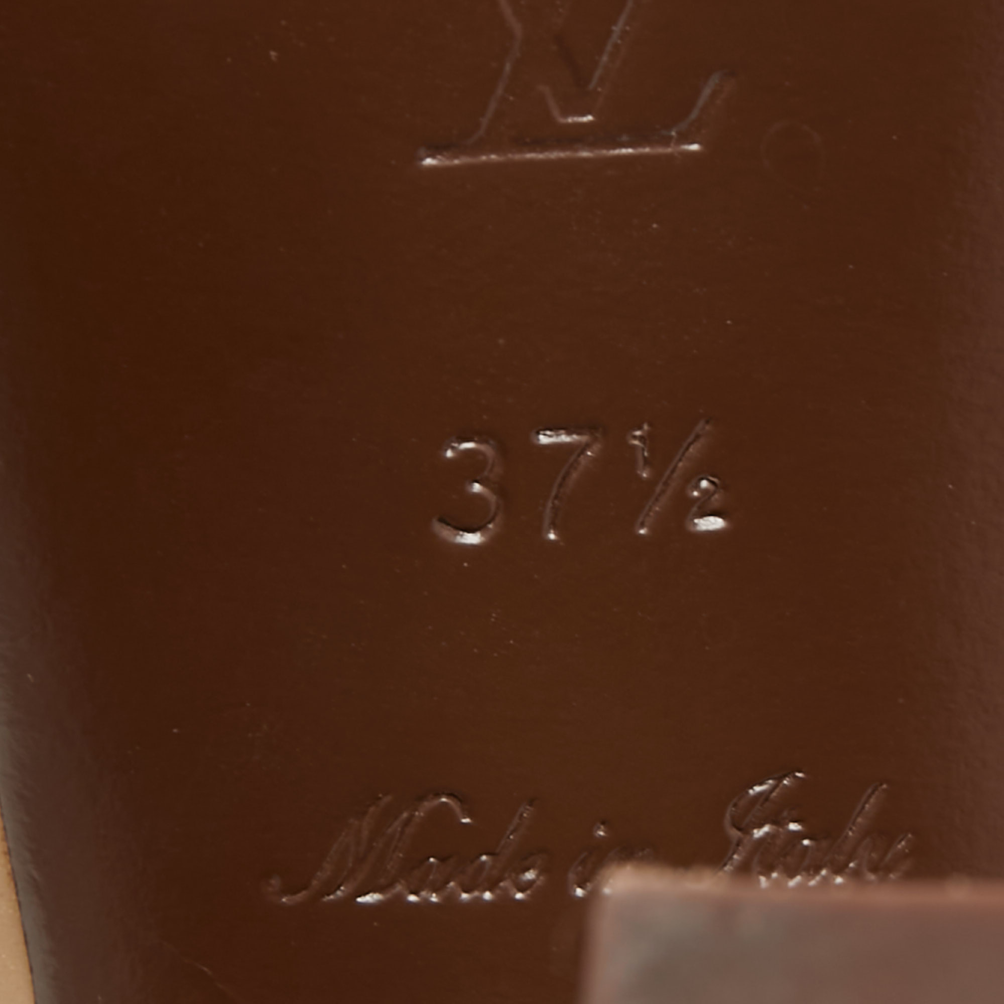 Louis Vuitton Beige Monogram Vernis Leather Tamara Slingback Pumps Size 37.5