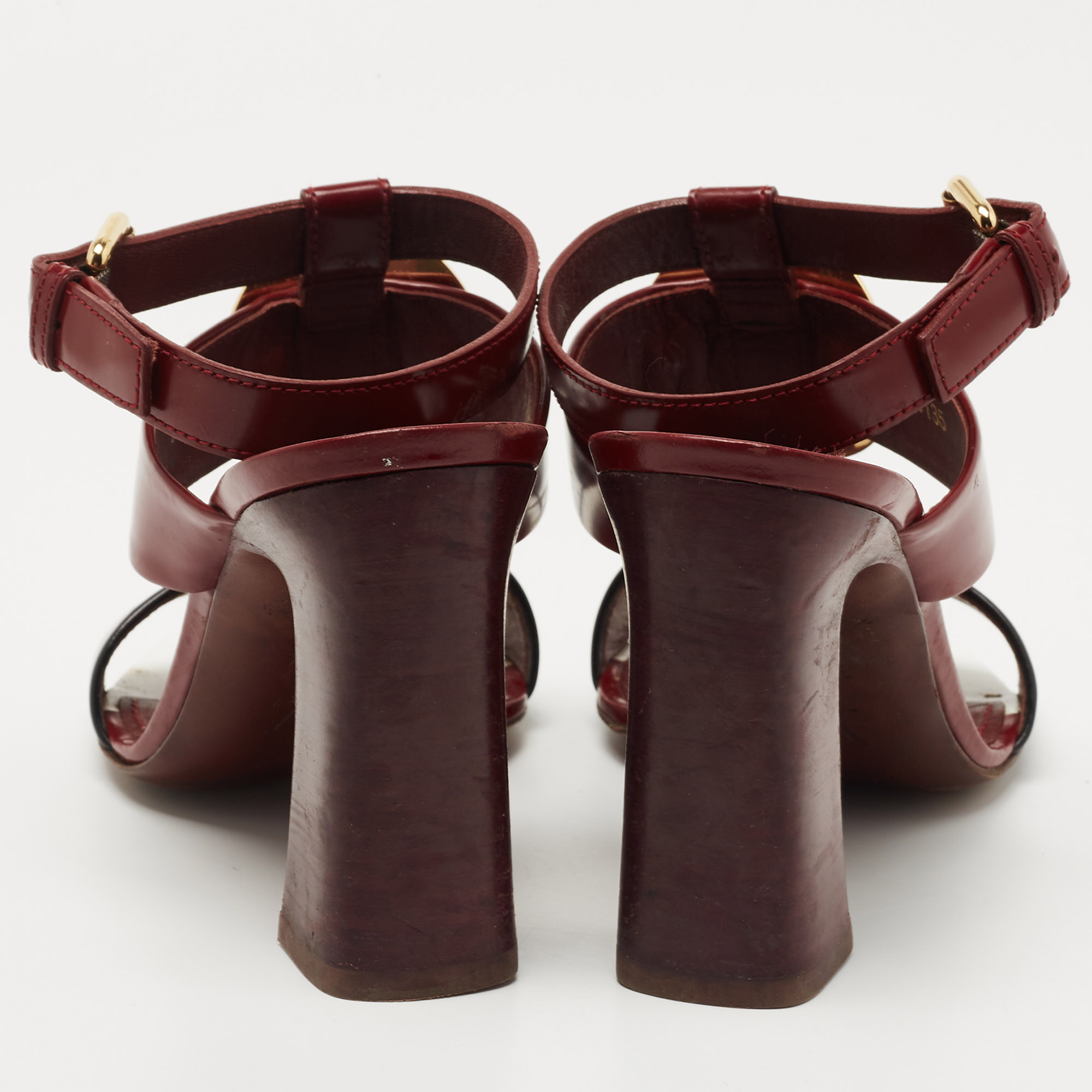 Louis Vuitton Tricolor Leather Ankle Strap Sandals Size 36.5